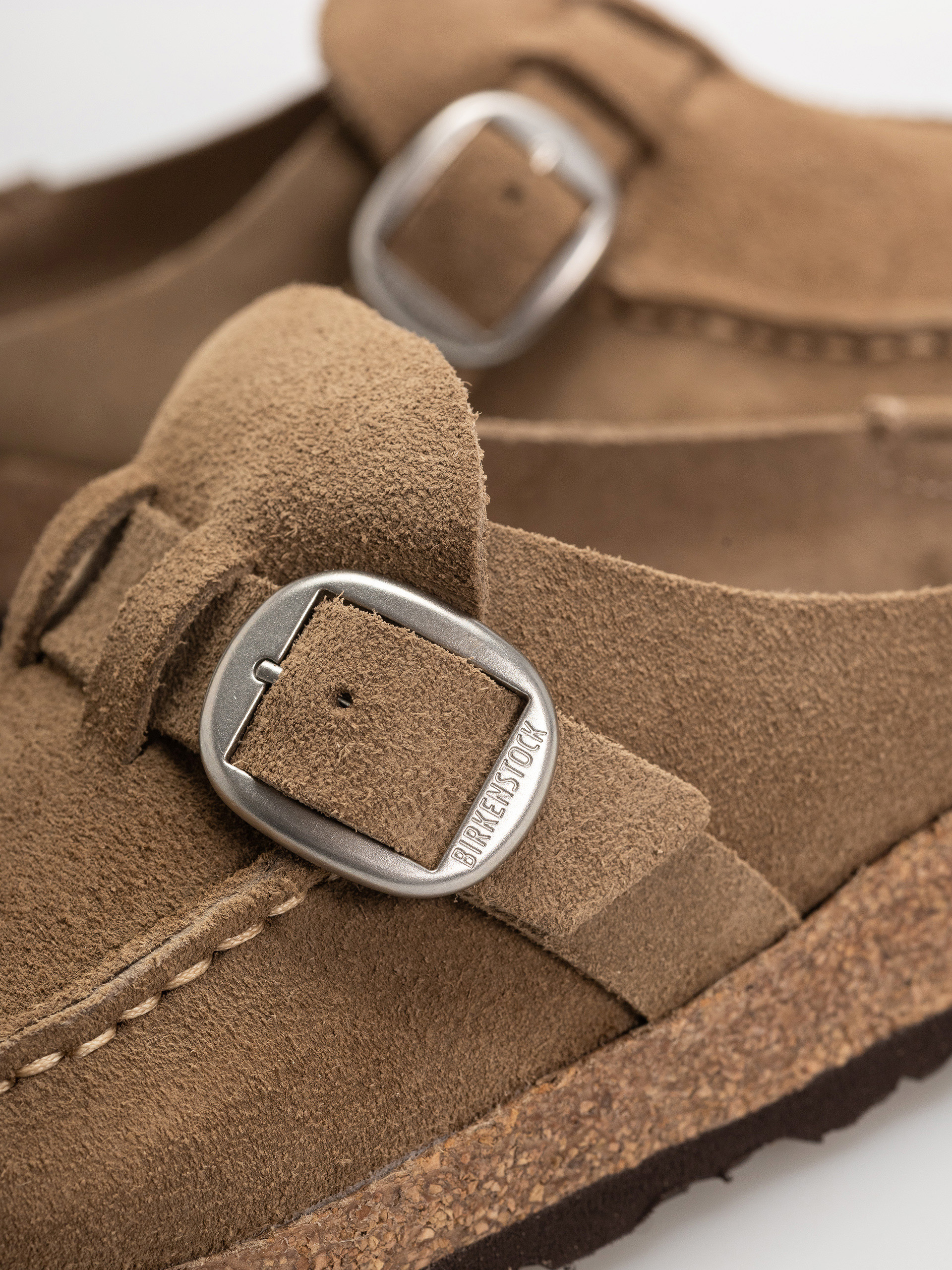 Klapki Birkenstock Buckley Suede Leather Narrow Wmn (gray taupe)