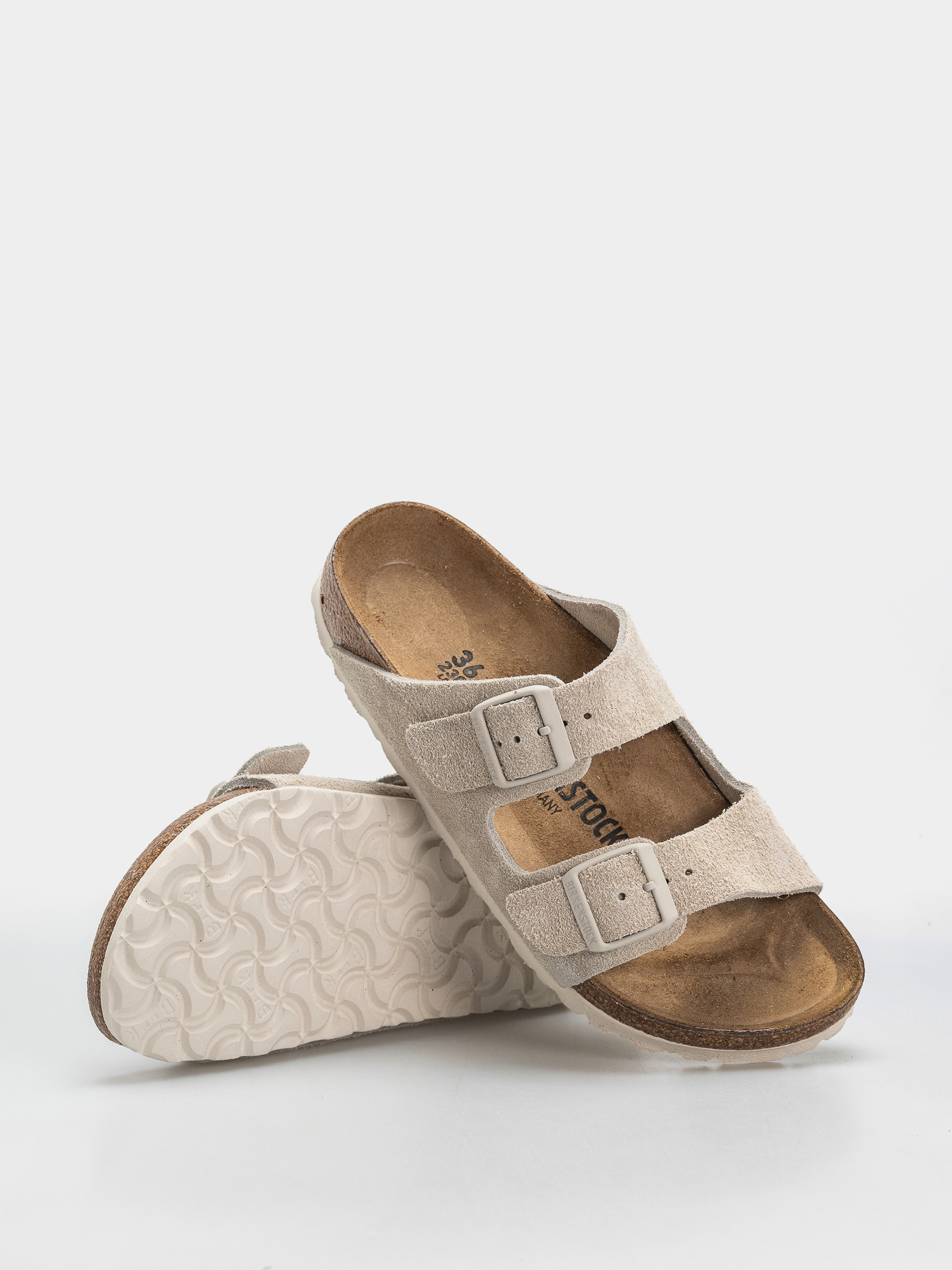 Klapki Birkenstock Arizona Suede Leather Narrow (oyster)