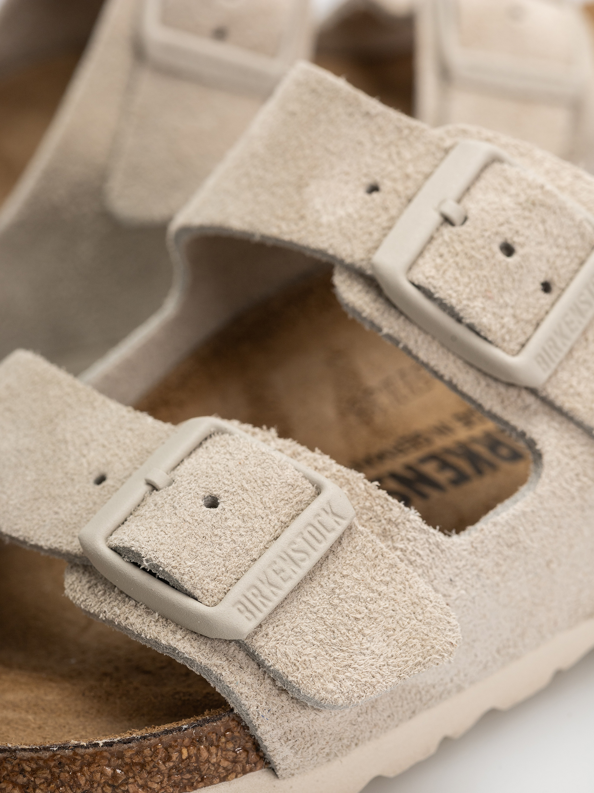 Klapki Birkenstock Arizona Suede Leather Narrow (oyster)