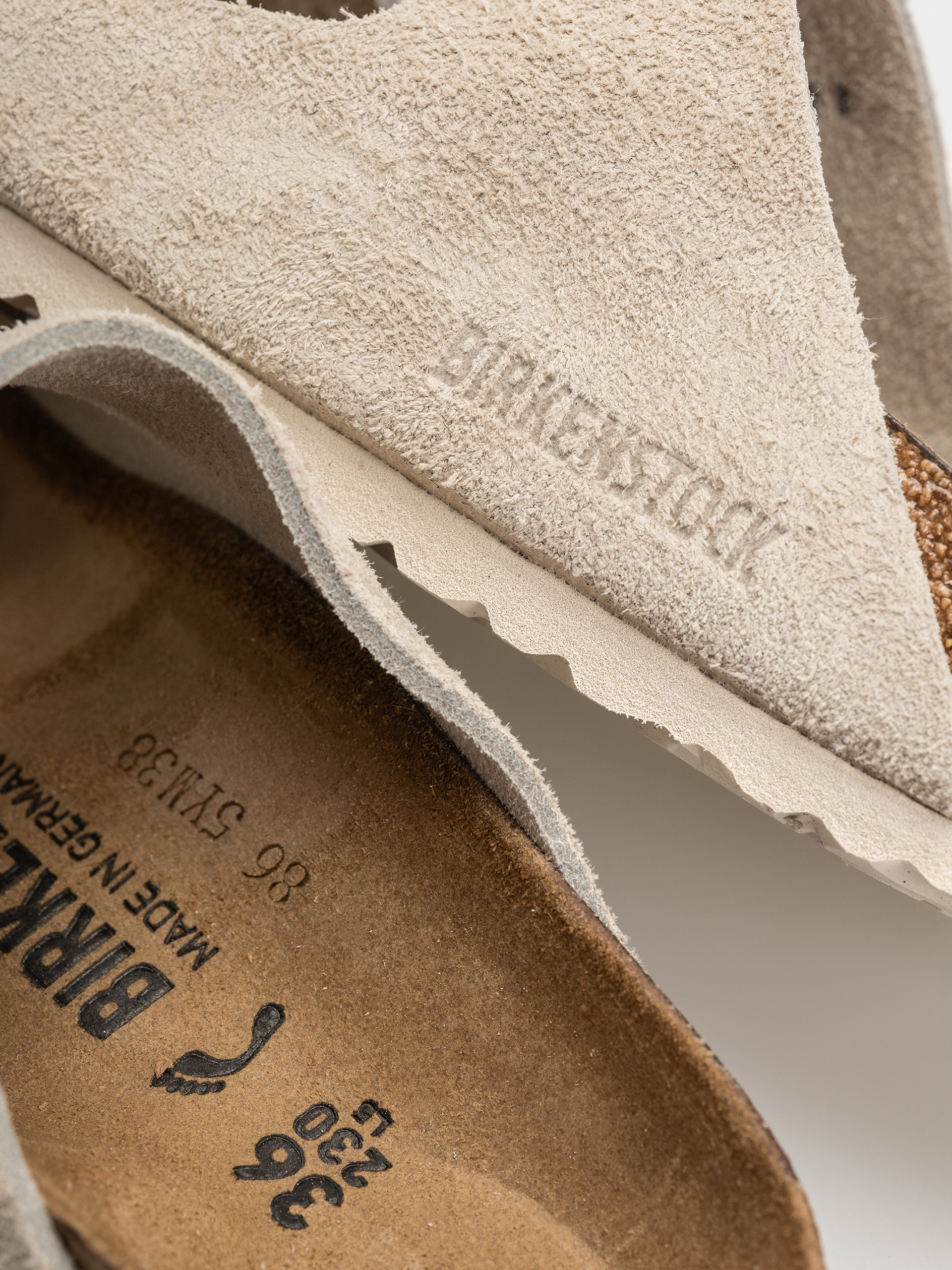 Klapki Birkenstock Arizona Suede Leather Narrow (oyster)