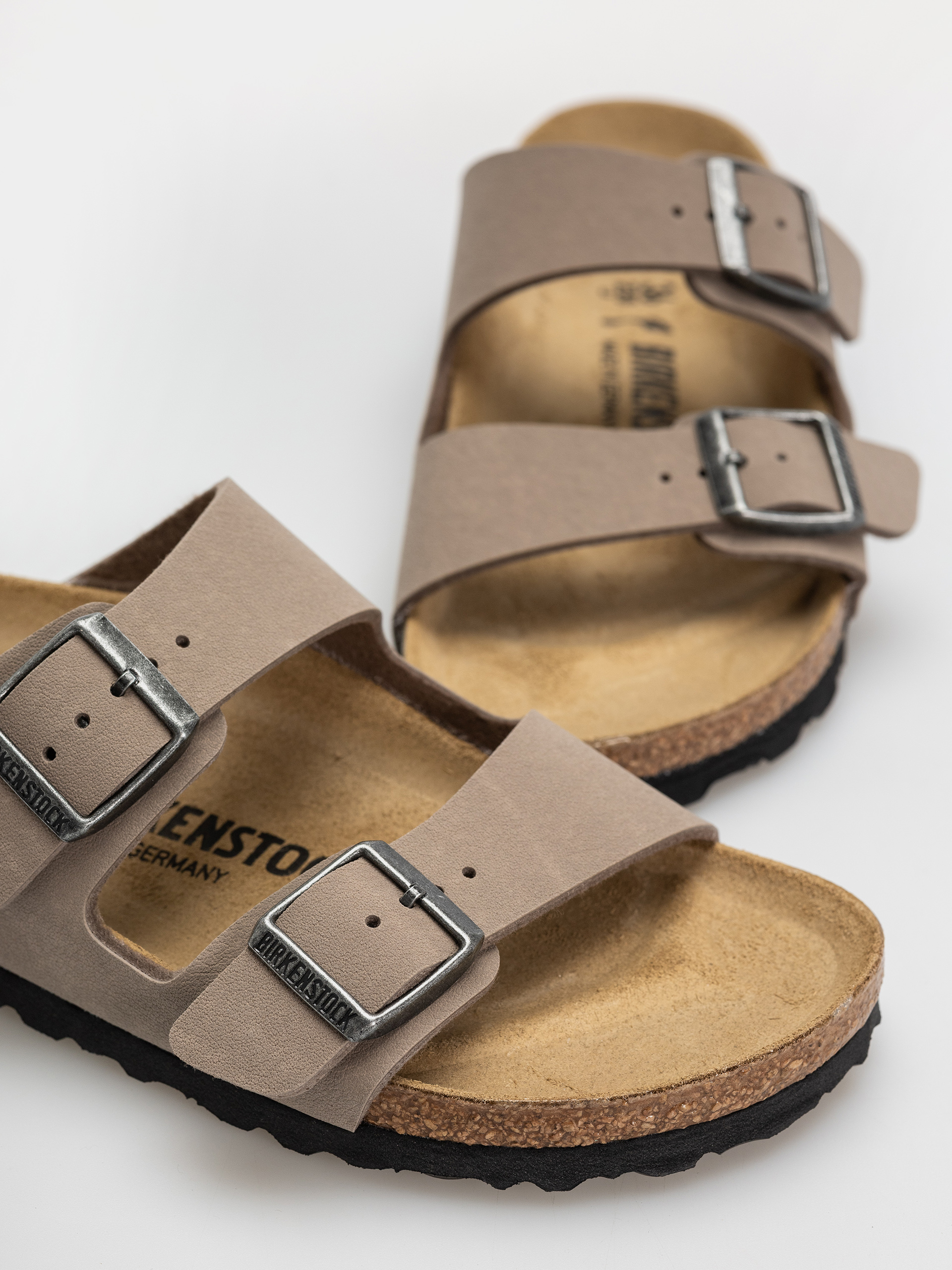 Klapki Birkenstock Arizona Birkibuc Narrow (gray taupe)