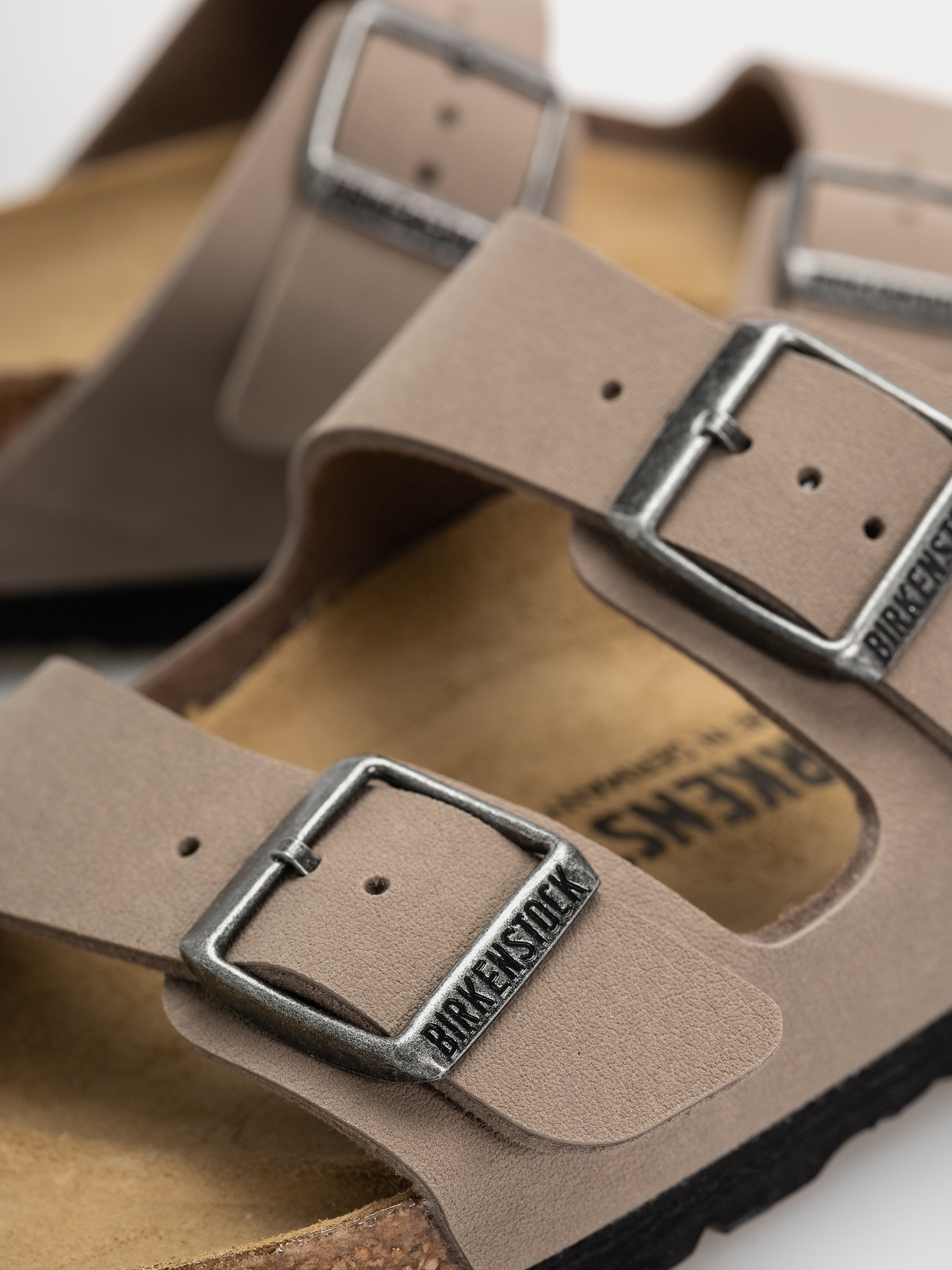 Klapki Birkenstock Arizona Birkibuc Narrow (gray taupe)