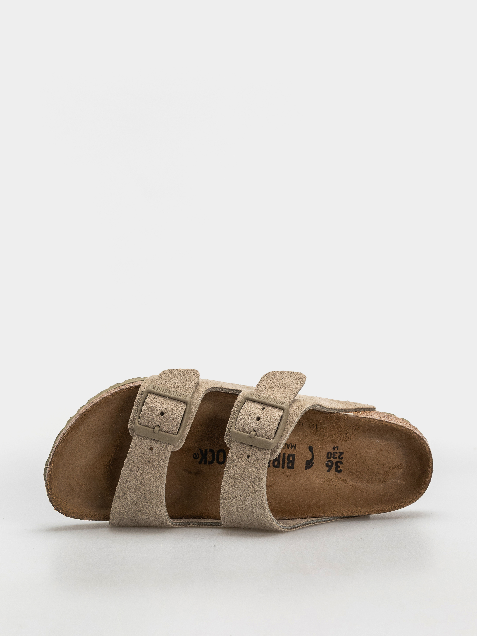 Klapki Birkenstock Arizona Suede Leather Narrow (faded khaki)