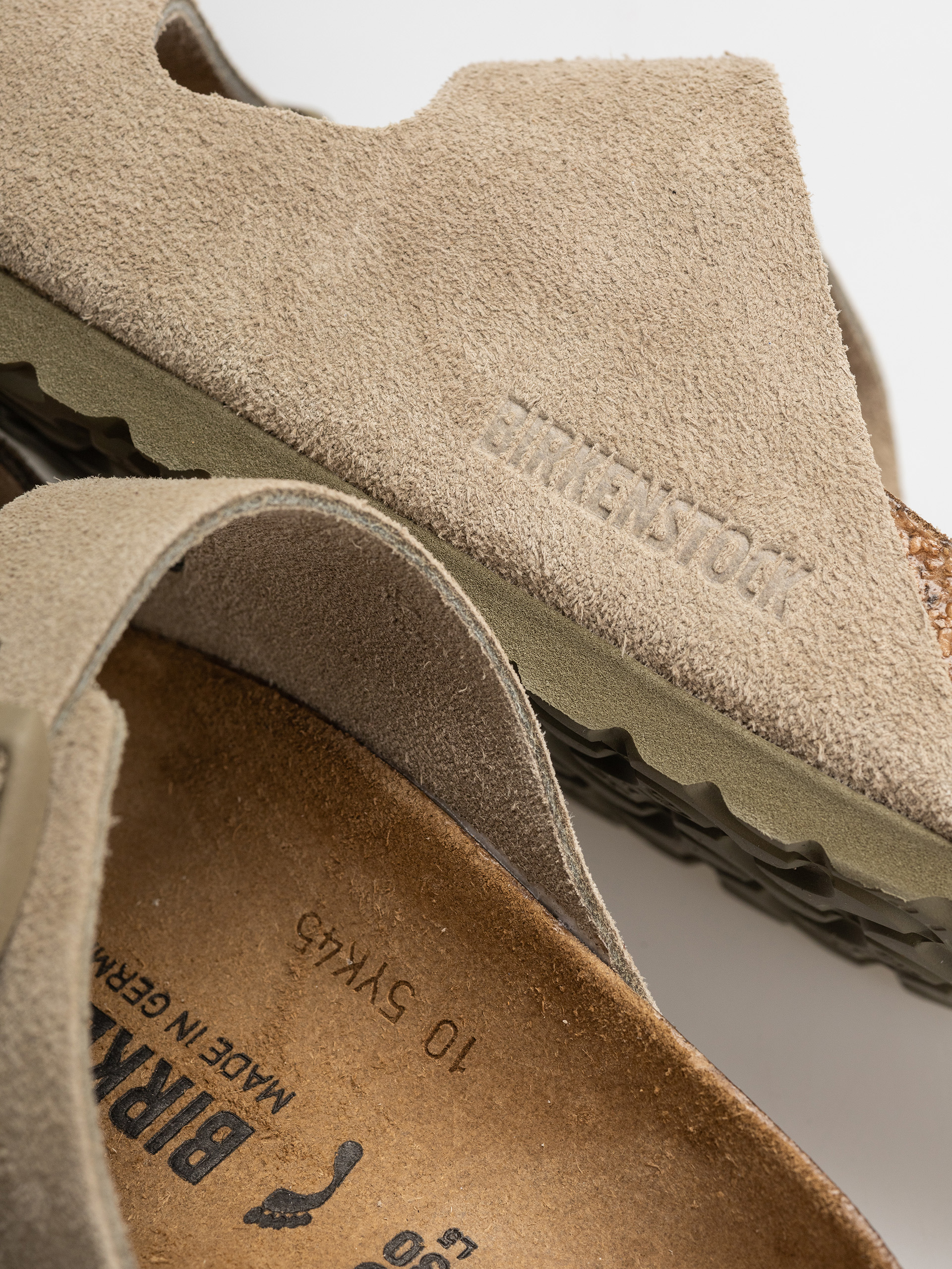 Klapki Birkenstock Arizona Suede Leather Narrow (faded khaki)