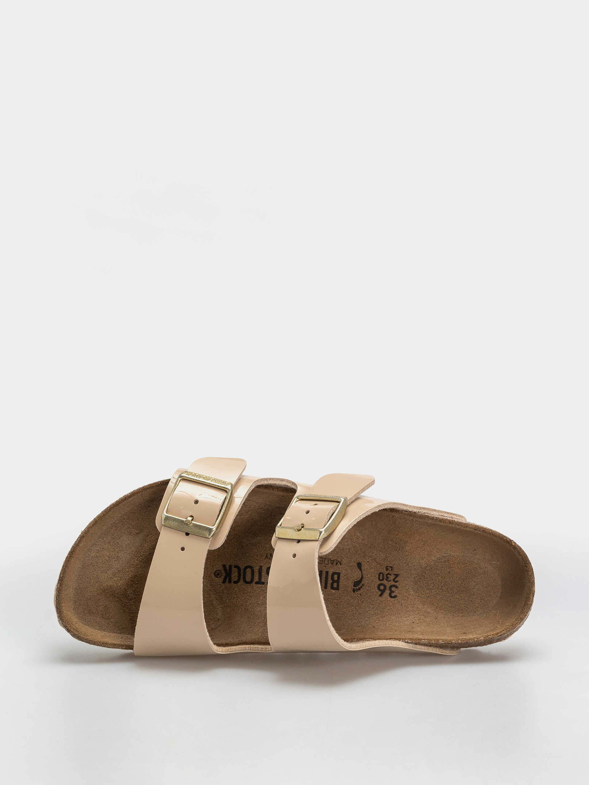 Klapki Birkenstock Arizona Birko Flor Patent Narrow Wmn (sand)