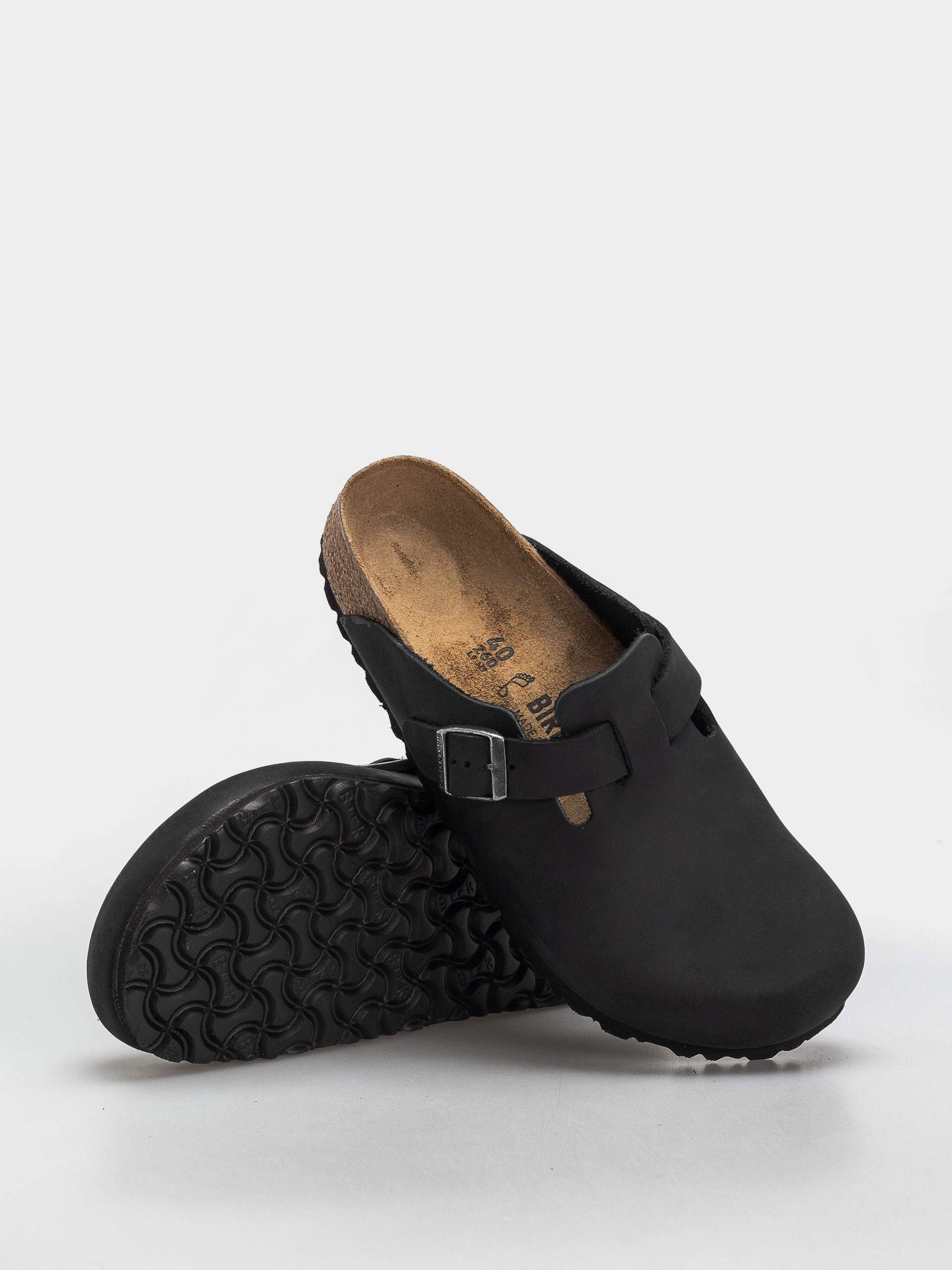 Klapki Birkenstock Boston Oiled Leather Regular (black)