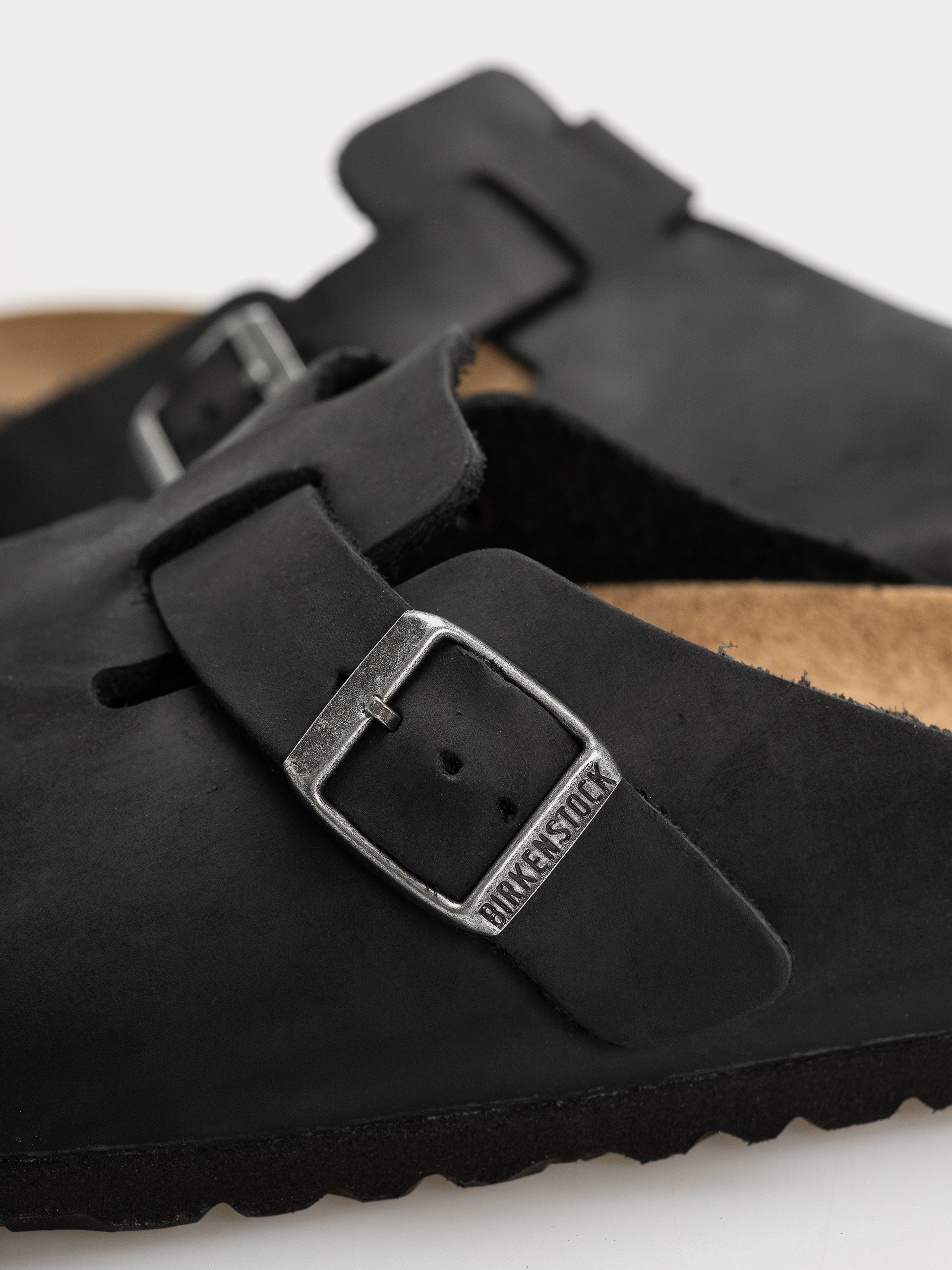 Klapki Birkenstock Boston Oiled Leather Regular (black)