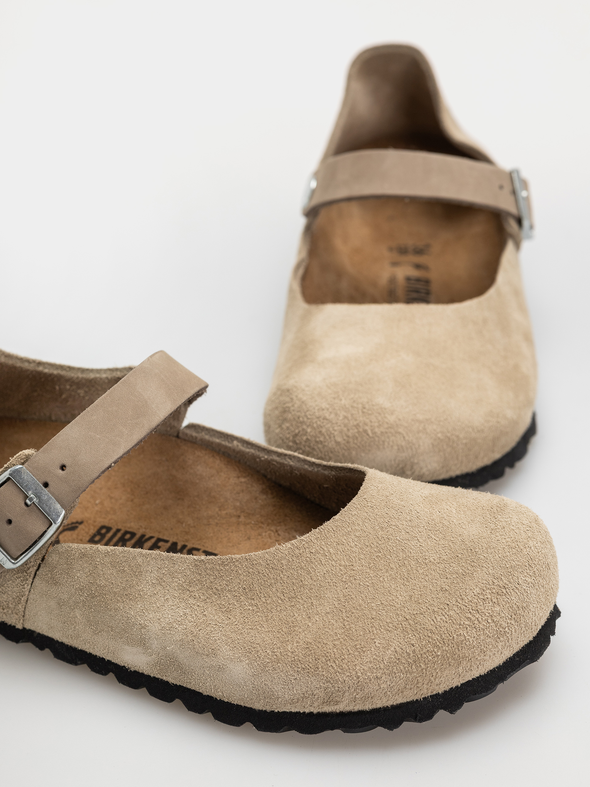 Klapki Birkenstock Mantova Suede Leather Narrow Wmn (taupe)