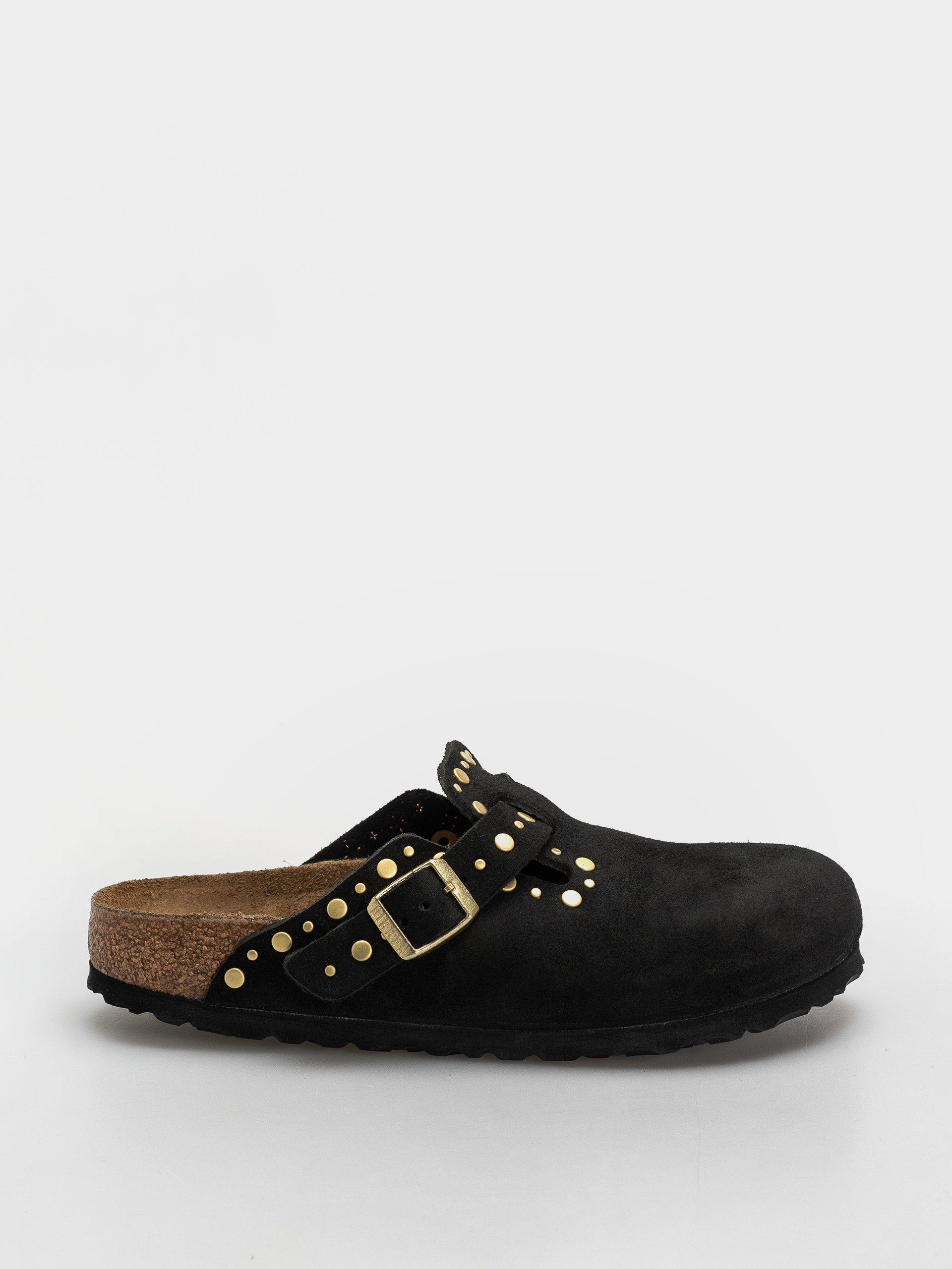 Klapki Birkenstock Boston Rivets Suede Leather Narrow Wmn (black)