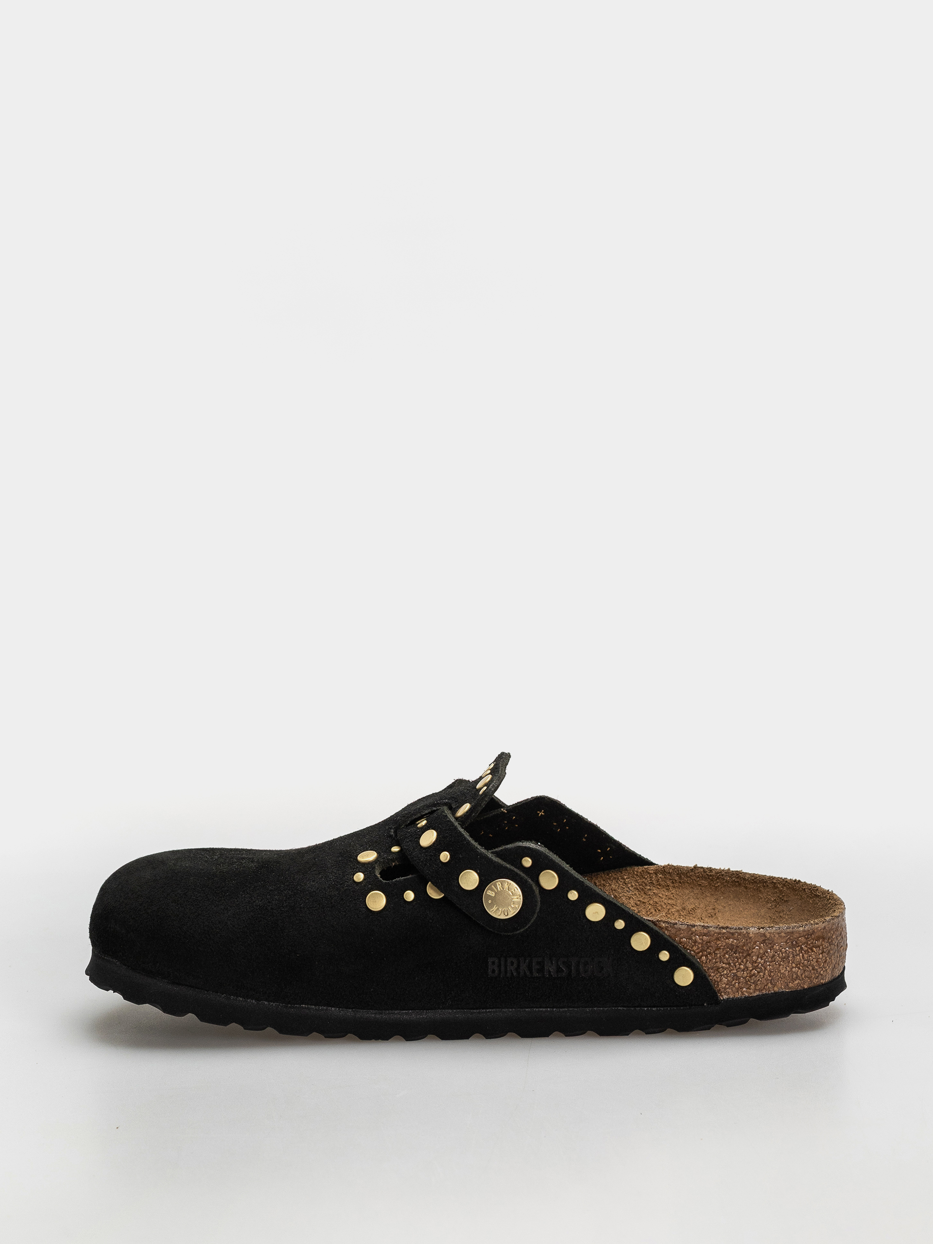 Klapki Birkenstock Boston Rivets Suede Leather Narrow Wmn (black)