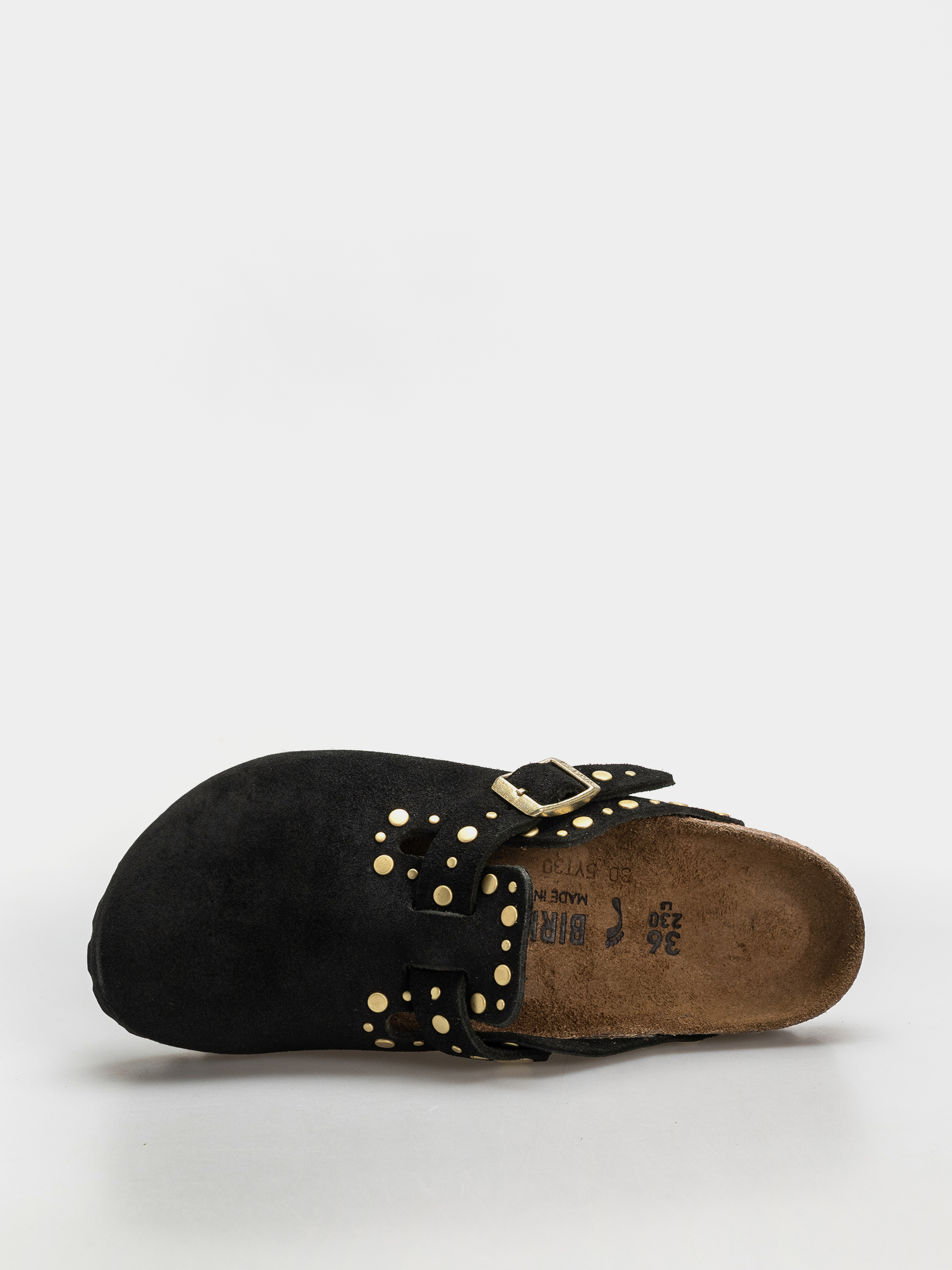 Klapki Birkenstock Boston Rivets Suede Leather Narrow Wmn (black)