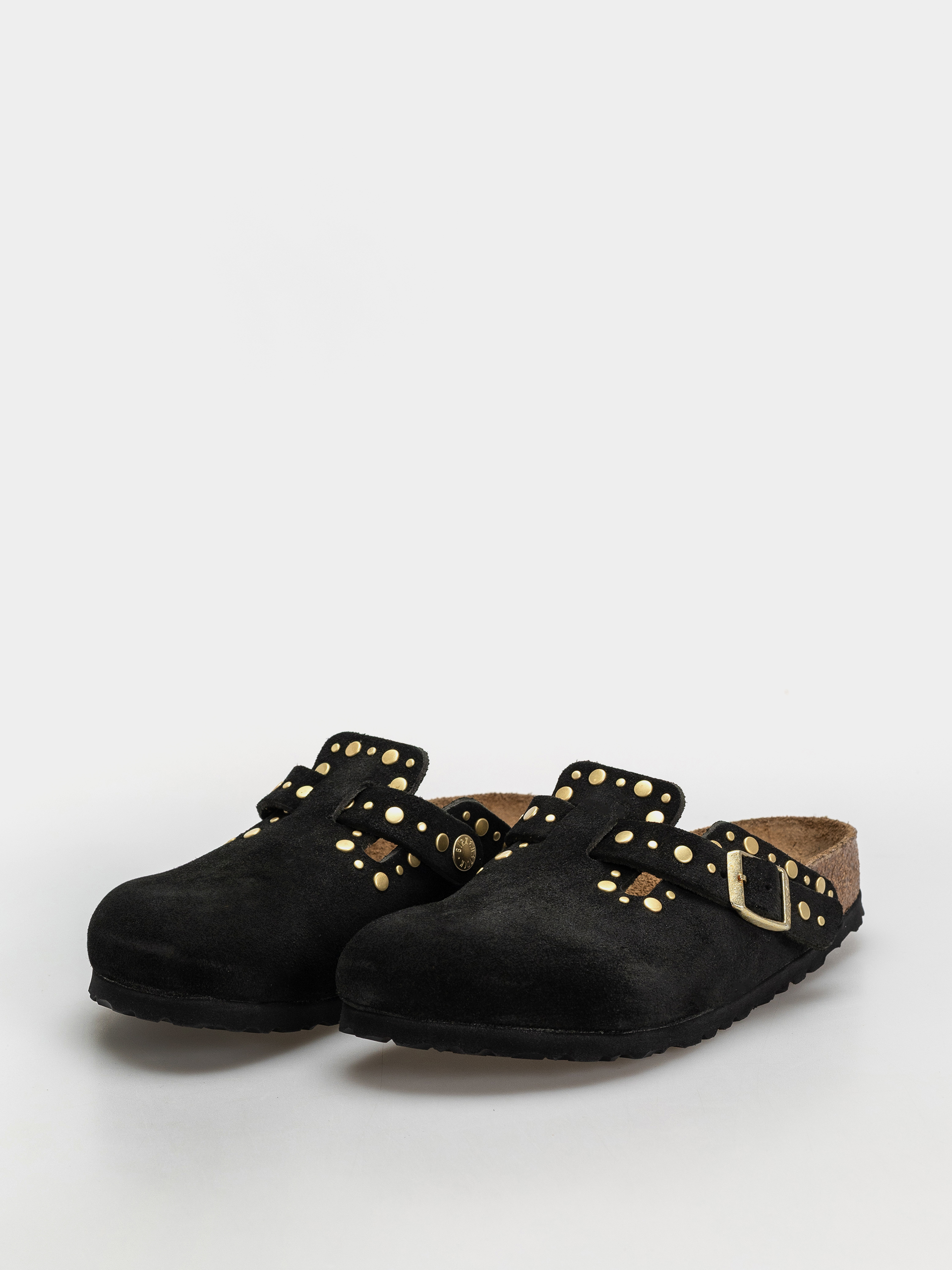Klapki Birkenstock Boston Rivets Suede Leather Narrow Wmn (black)