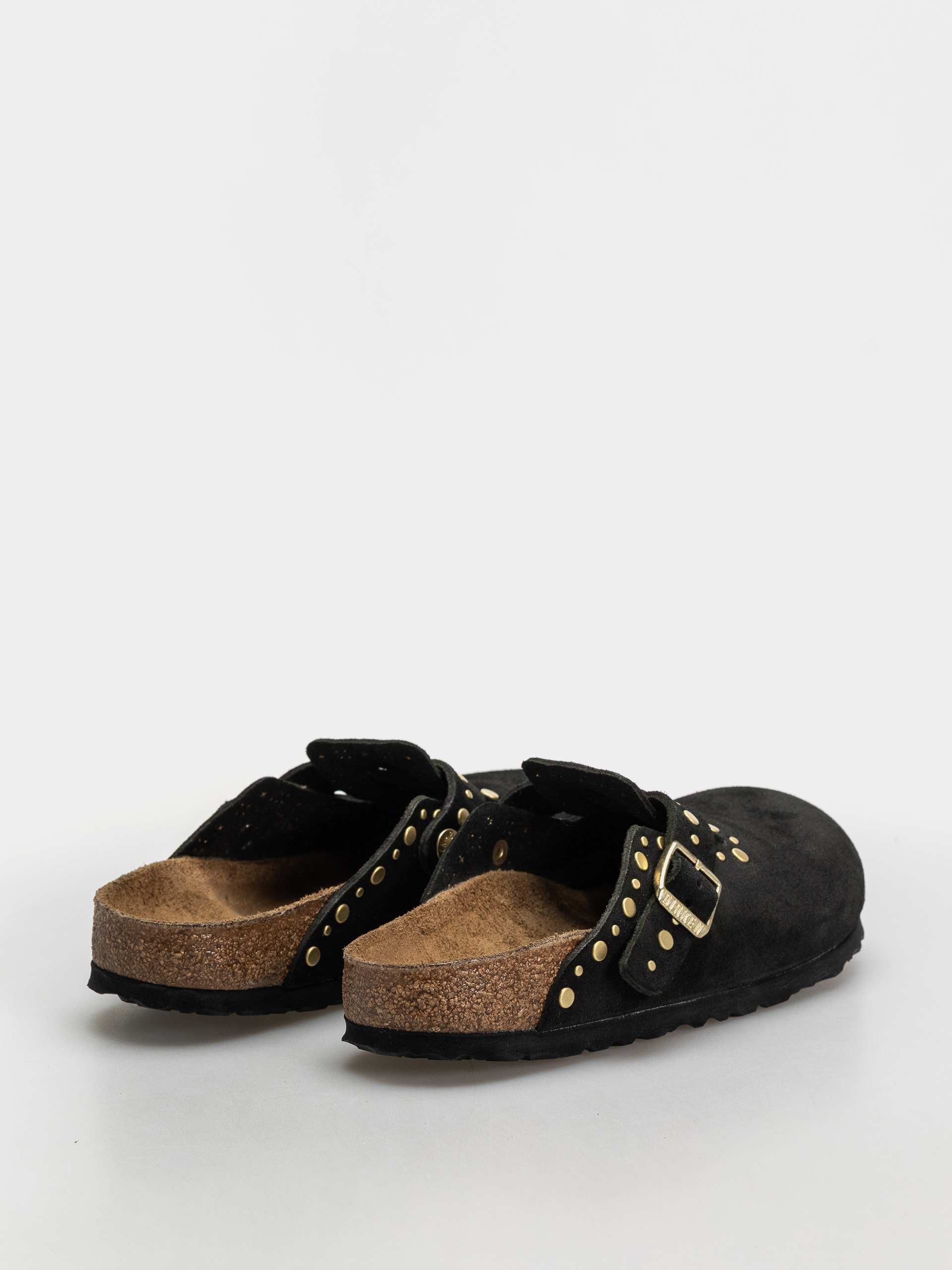 Klapki Birkenstock Boston Rivets Suede Leather Narrow Wmn (black)