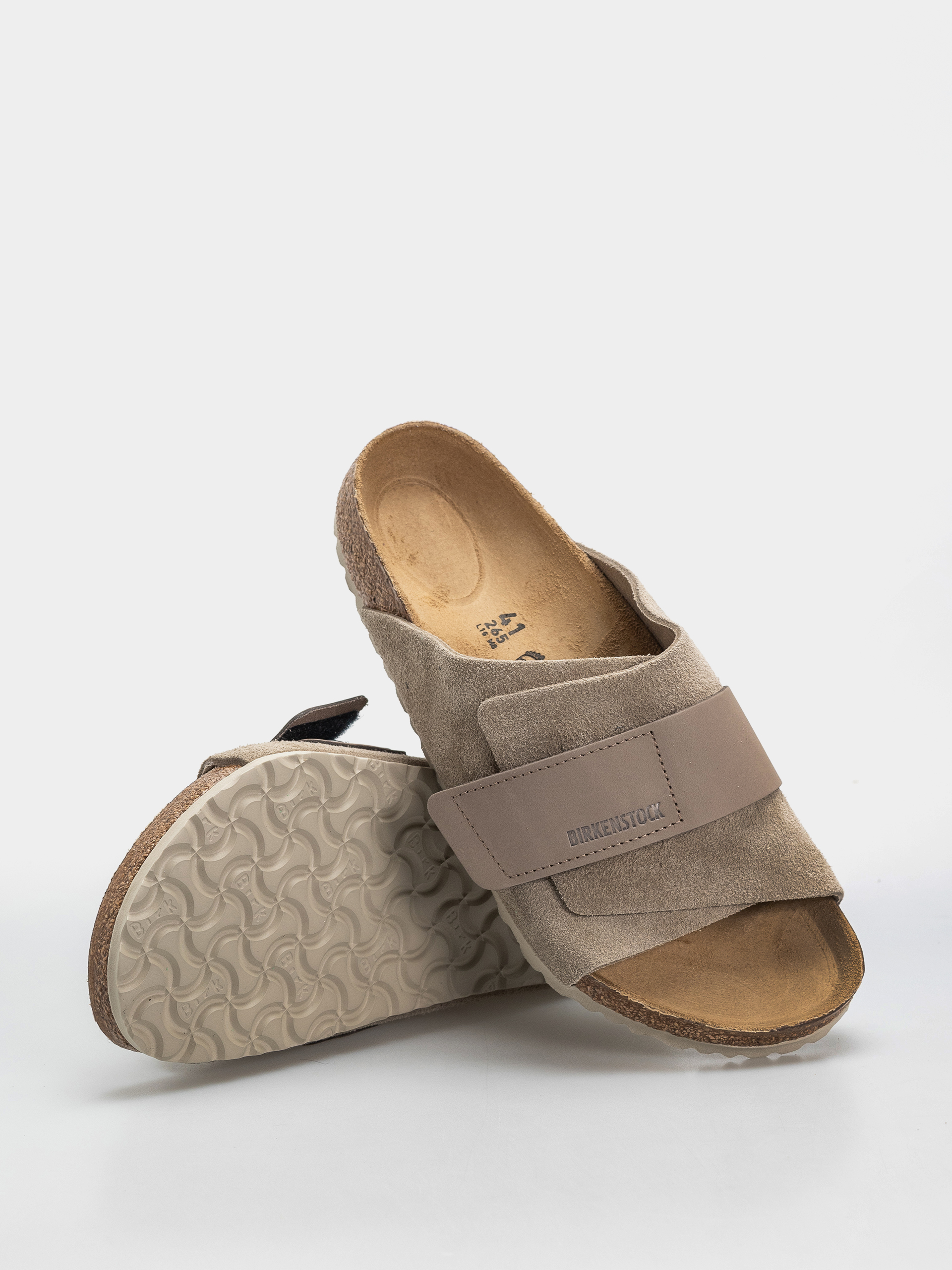 Klapki Birkenstock Kyoto Nubuck Suede Leather Regular (taupe)