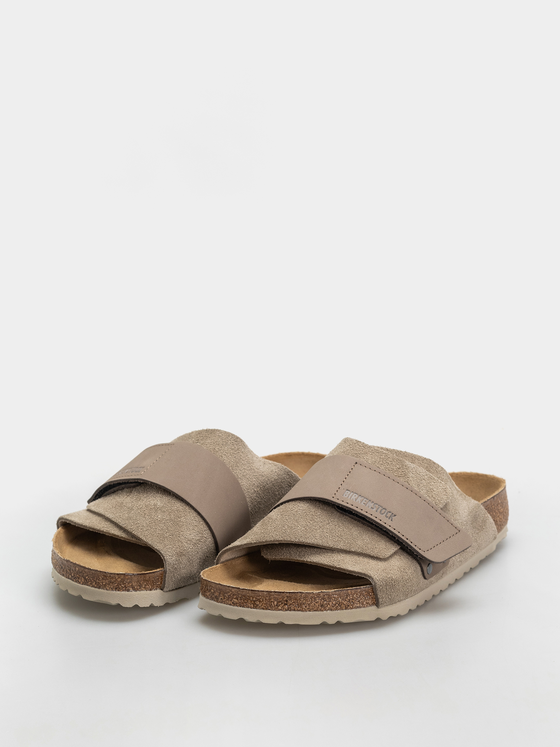 Klapki Birkenstock Kyoto Nubuck Suede Leather Regular (taupe)