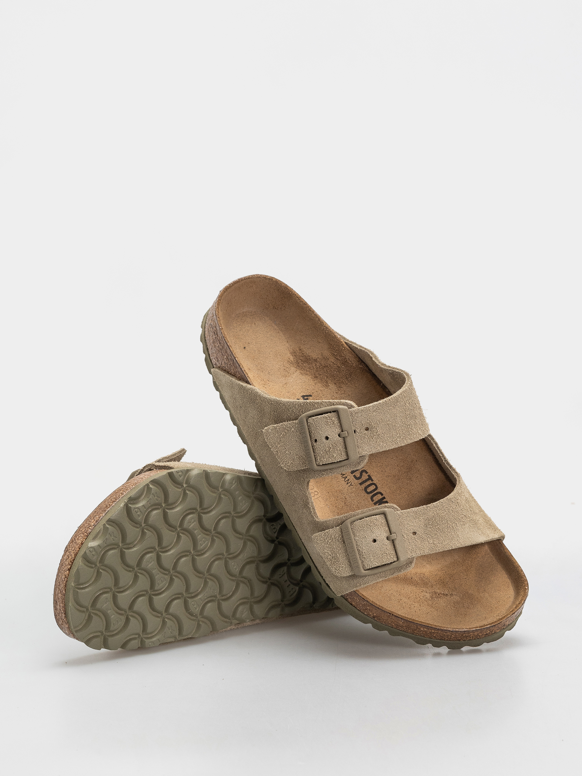 Klapki Birkenstock Arizona Suede Leather Regular (faded khaki)