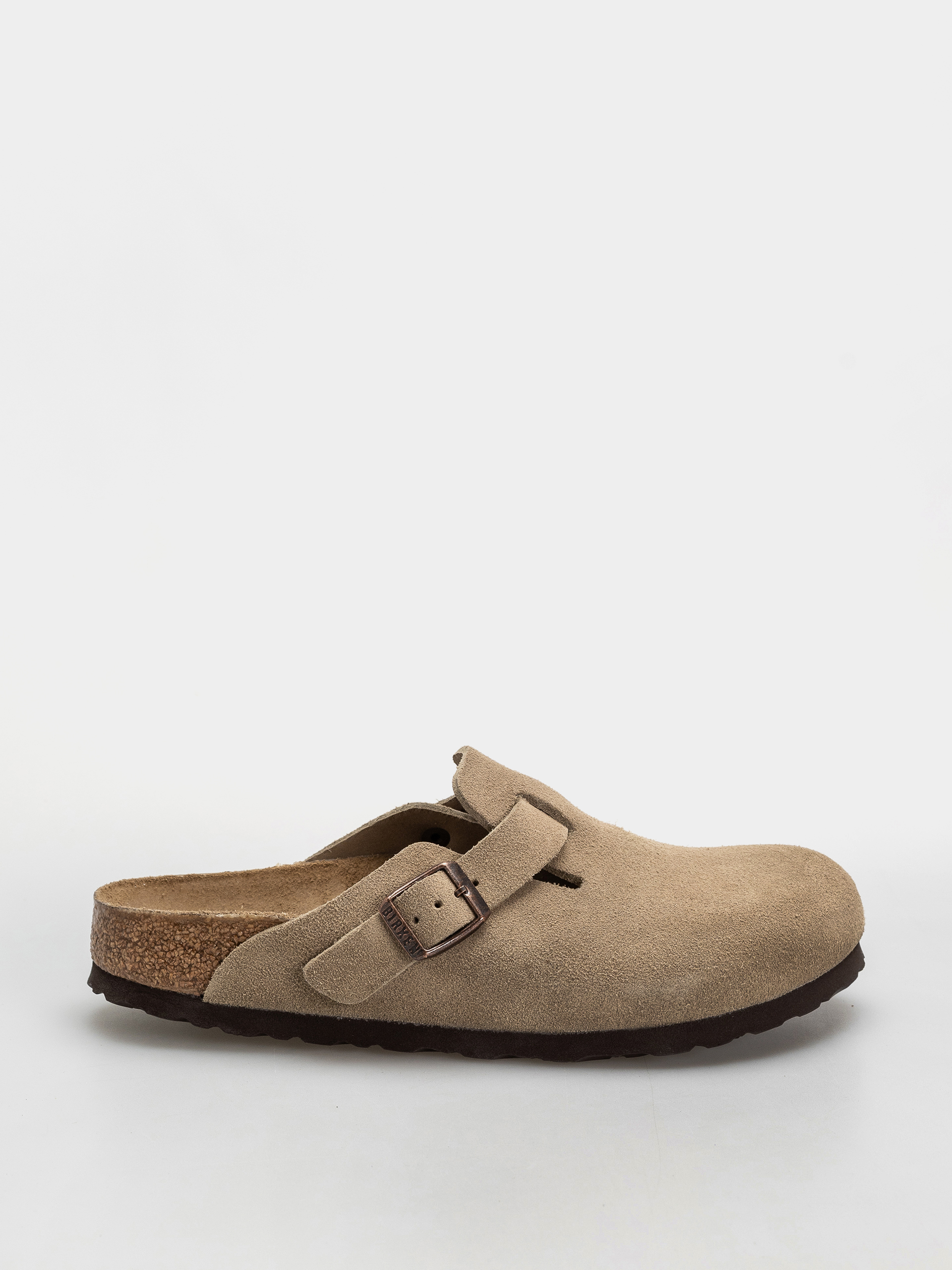 Klapki Birkenstock Boston Suede Leather Narrow Wmn (taupe)