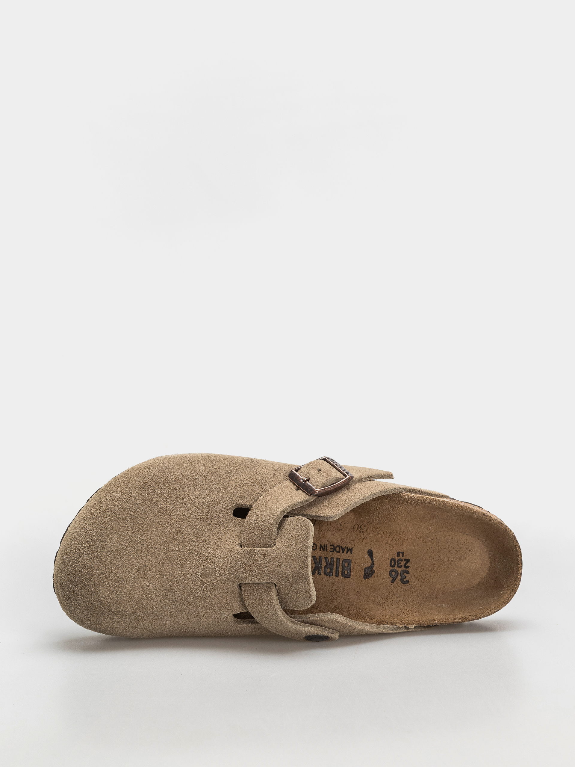 Klapki Birkenstock Boston Suede Leather Narrow Wmn (taupe)