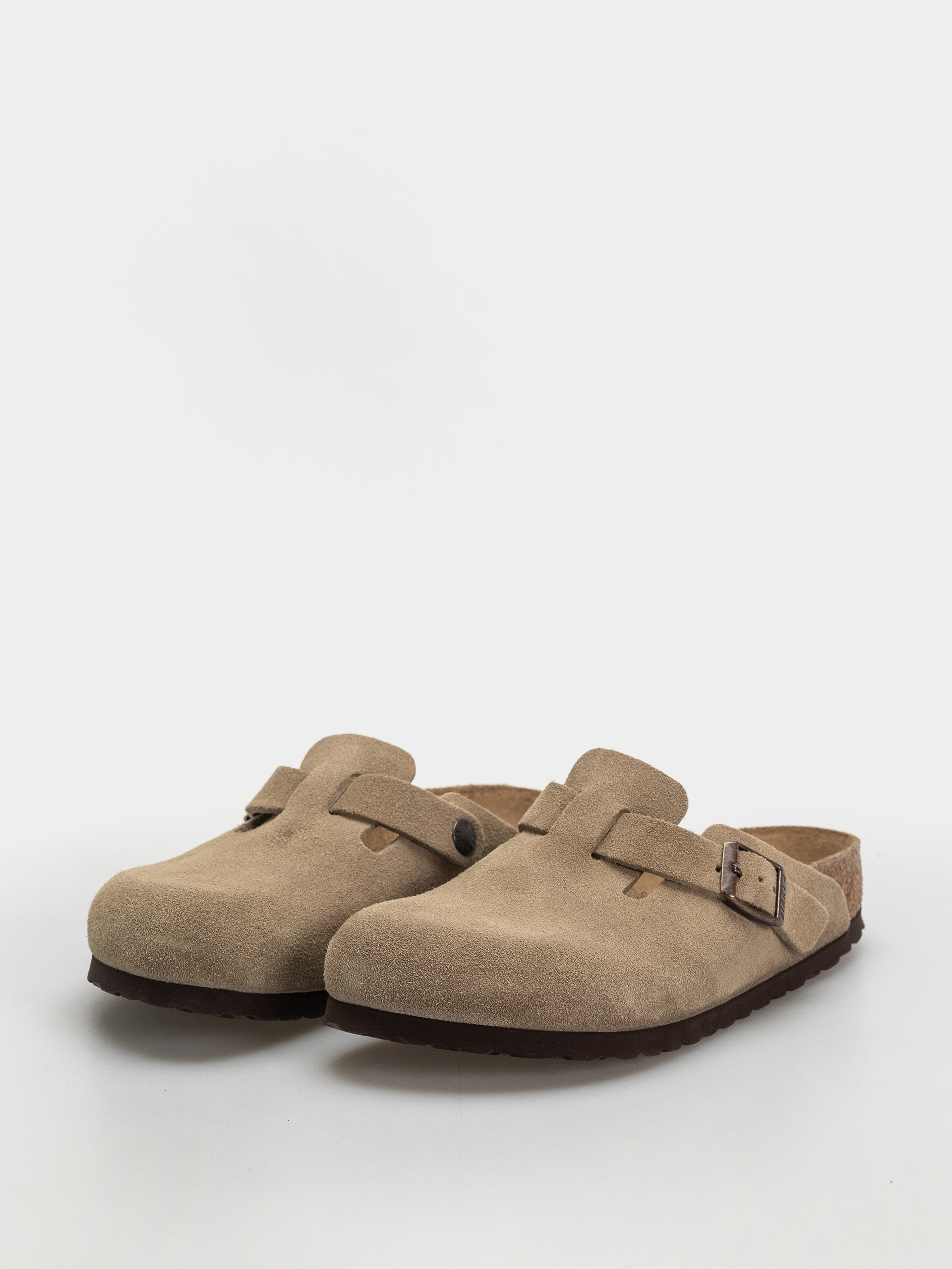 Klapki Birkenstock Boston Suede Leather Narrow Wmn (taupe)