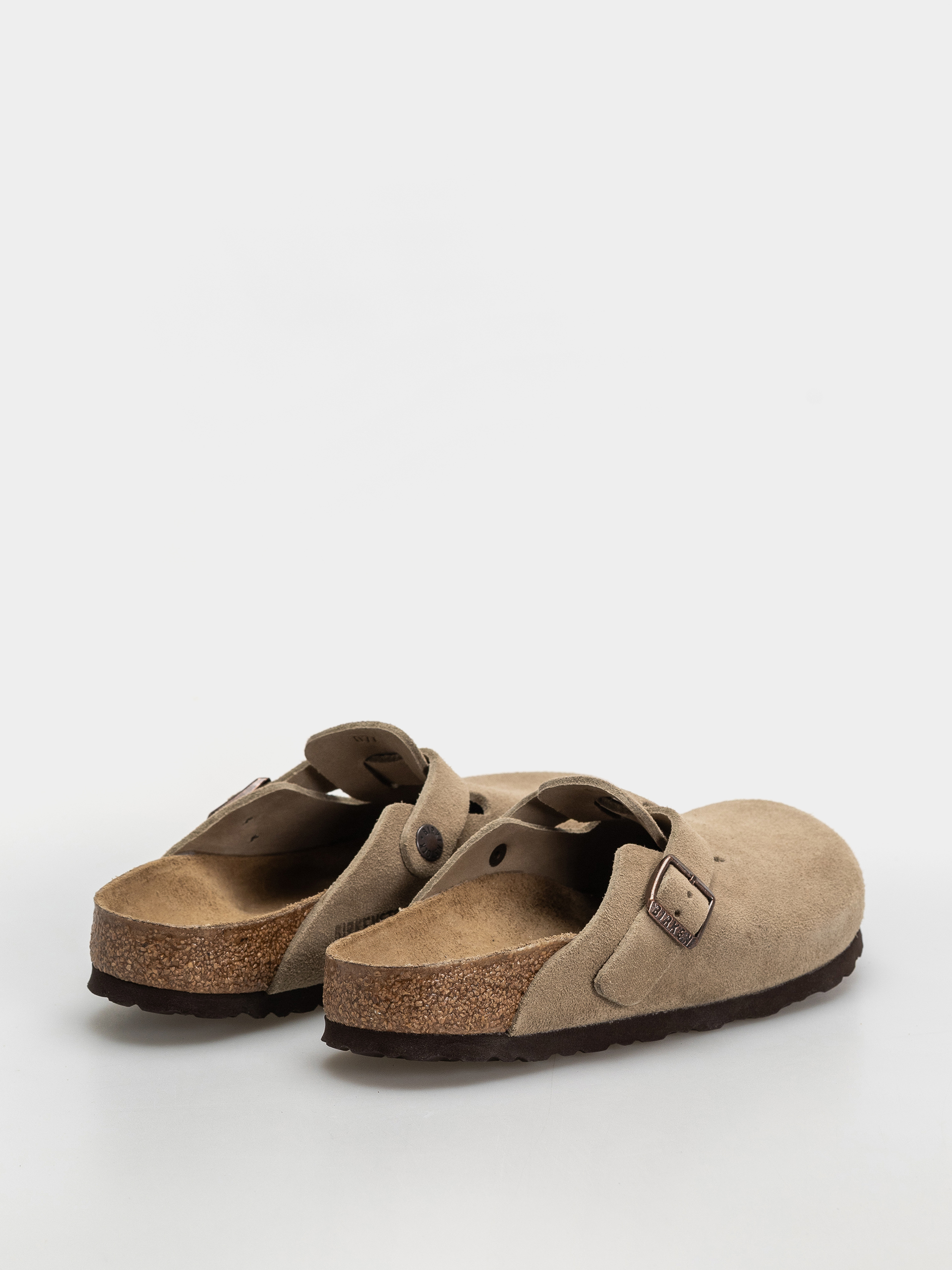 Klapki Birkenstock Boston Suede Leather Narrow Wmn (taupe)