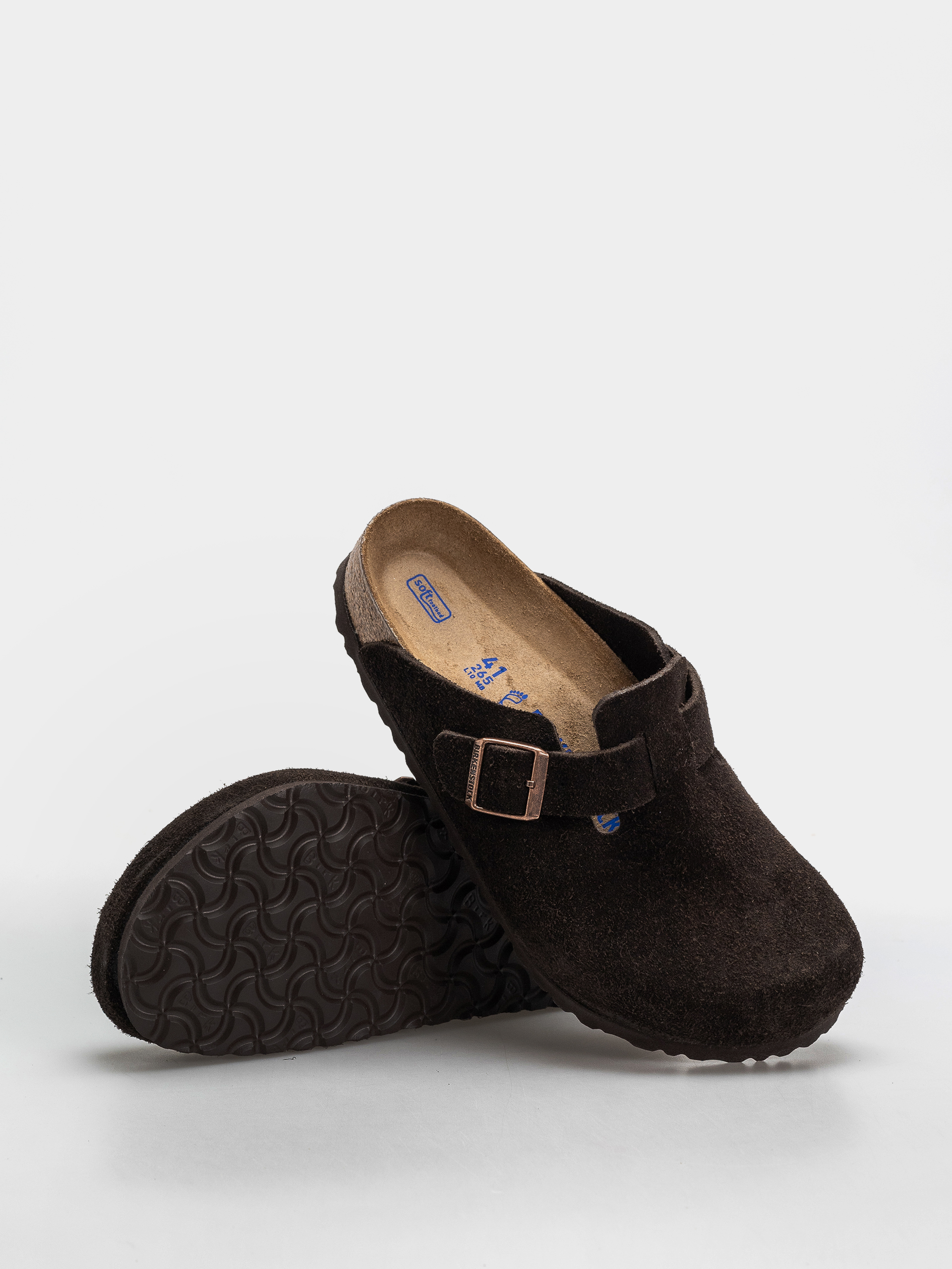 Klapki Birkenstock Boston SFB Suede Regular (mocha)