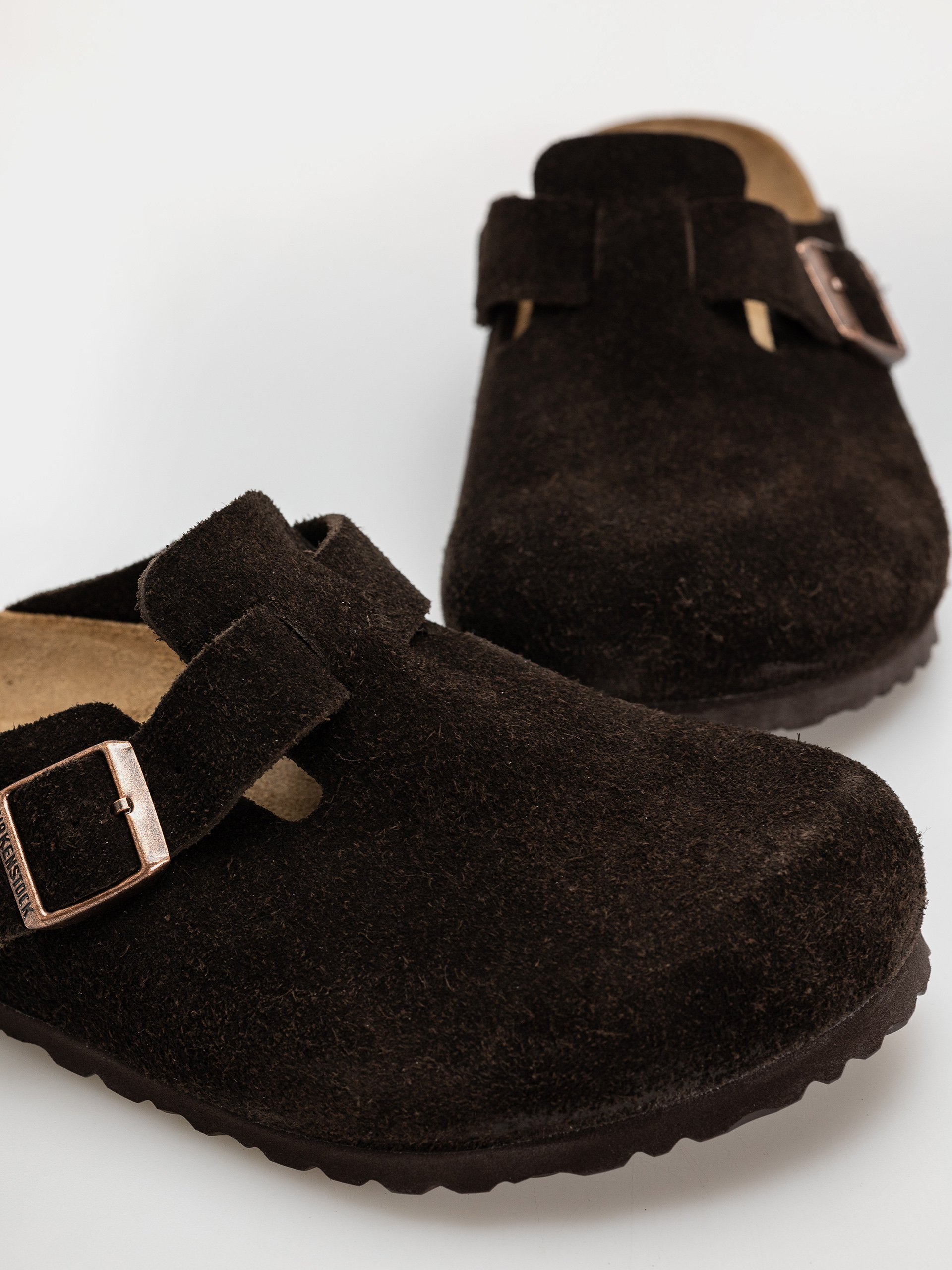 Klapki Birkenstock Boston SFB Suede Regular (mocha)