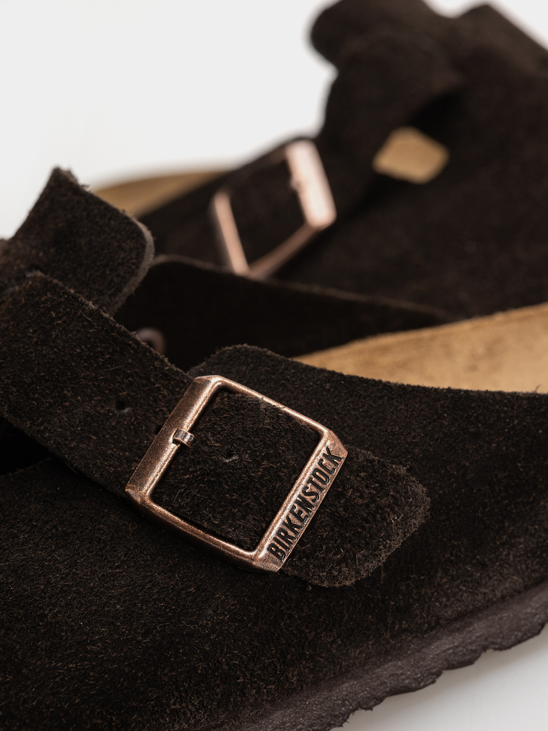 Klapki Birkenstock Boston SFB Suede Regular (mocha)