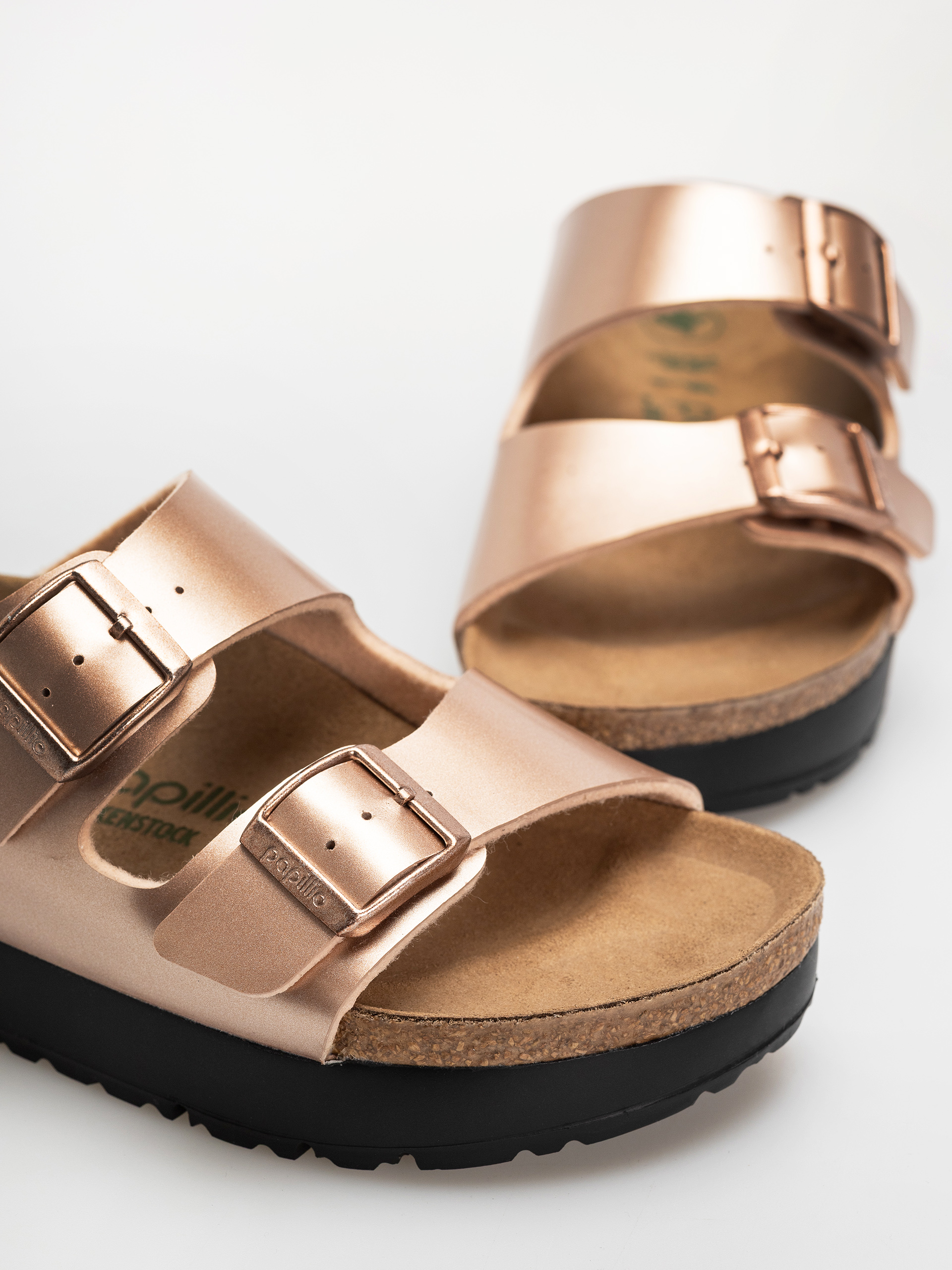 Klapki Birkenstock Arizona Flex Platform Birko Flor Narrow Wmn (electric metallic copper)