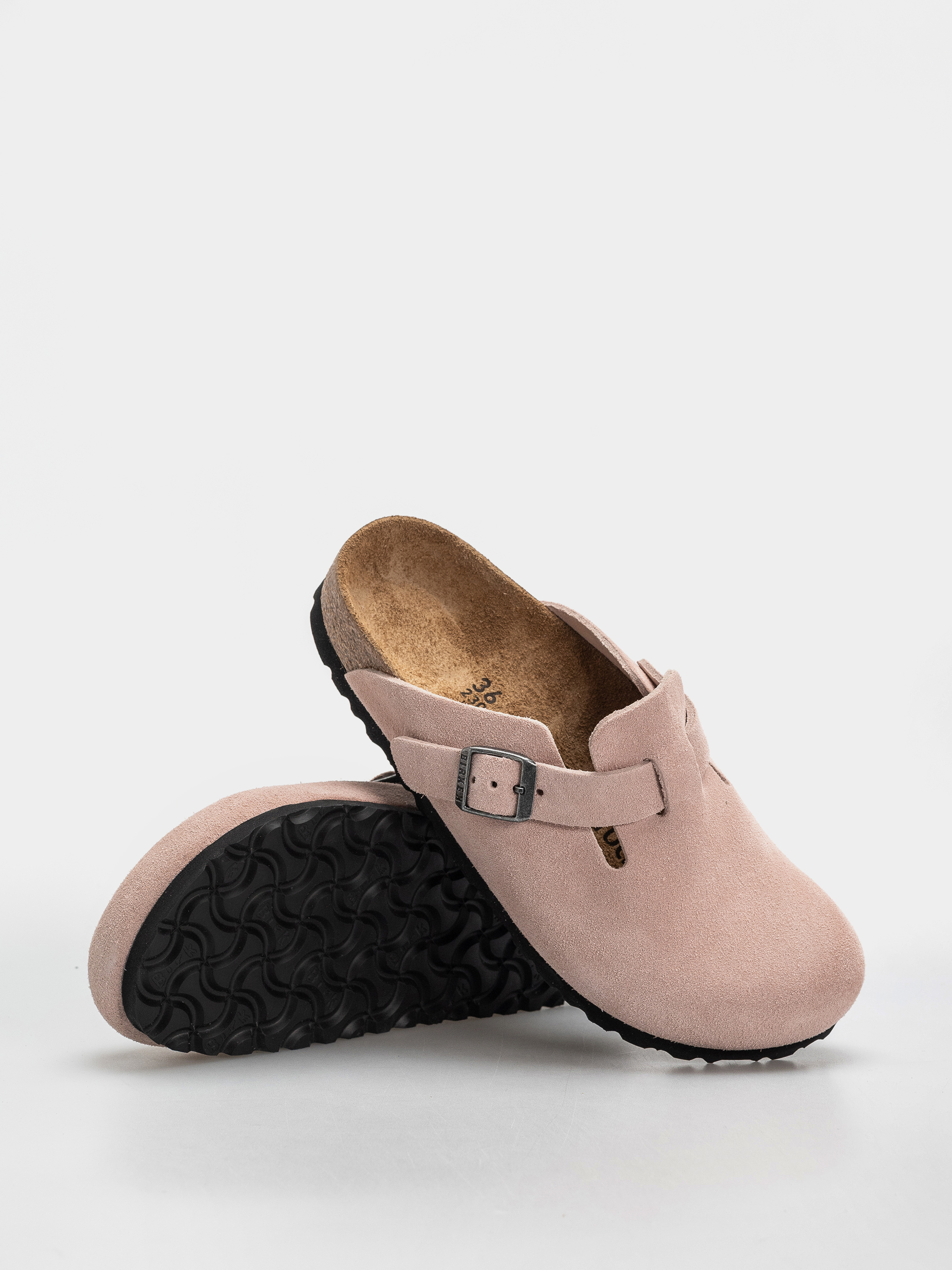 Klapki Birkenstock Boston Suede Leather Narrow (pink clay)