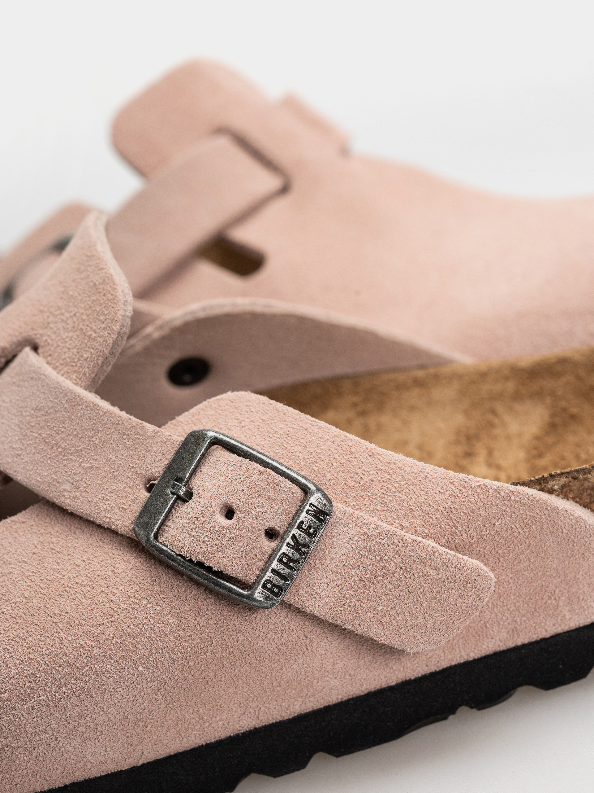 Klapki Birkenstock Boston Suede Leather Narrow (pink clay)
