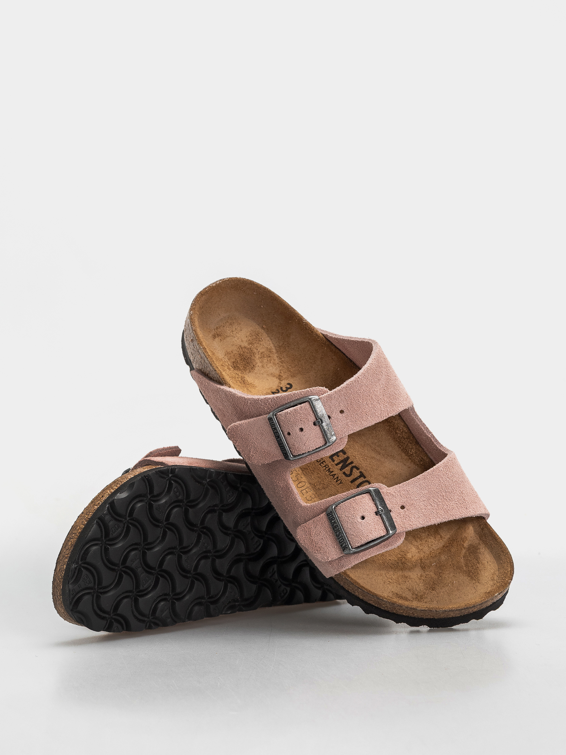 Klapki Birkenstock Arizona Suede Leather Narrow (pink clay)