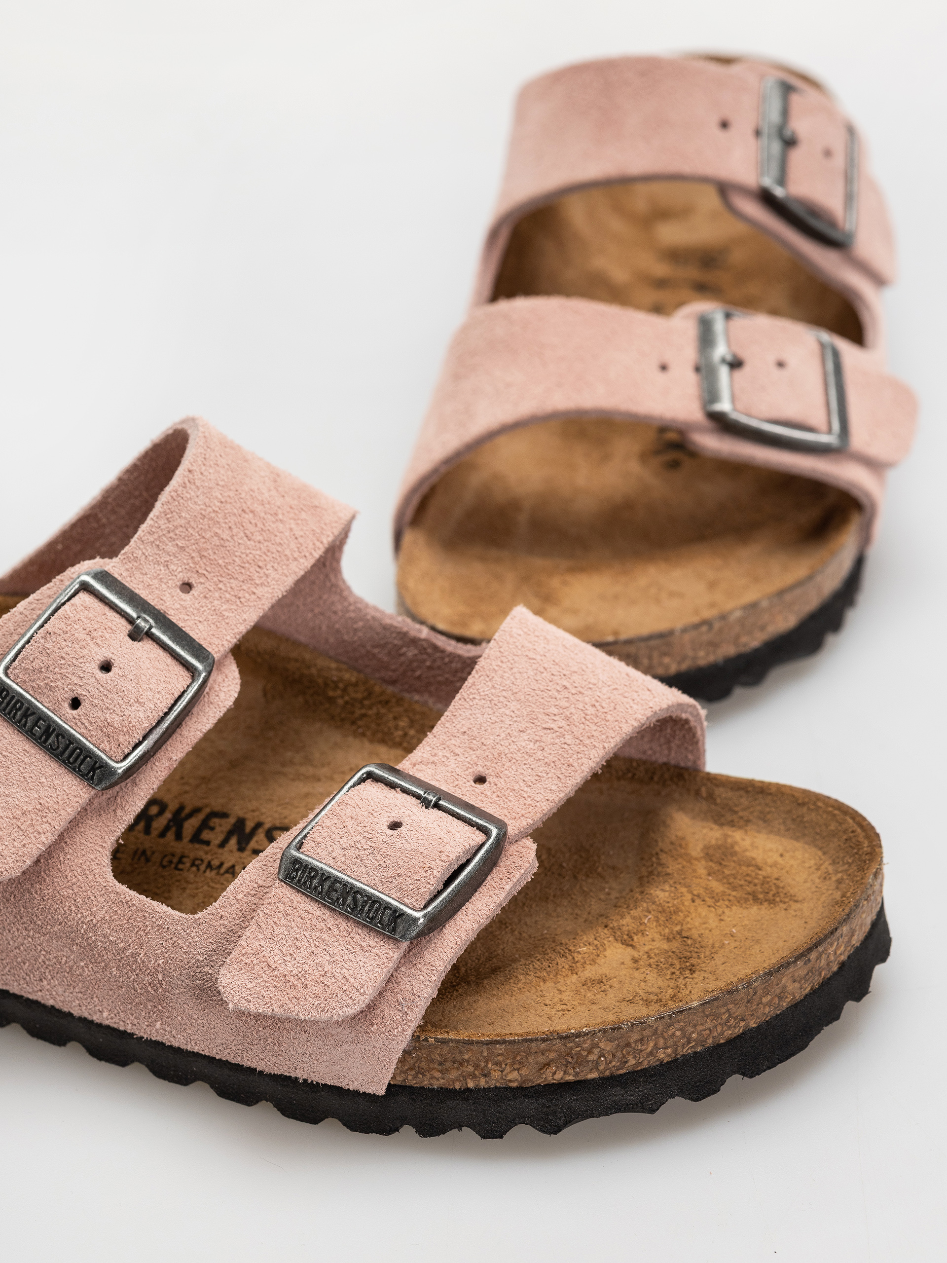 Klapki Birkenstock Arizona Suede Leather Narrow (pink clay)