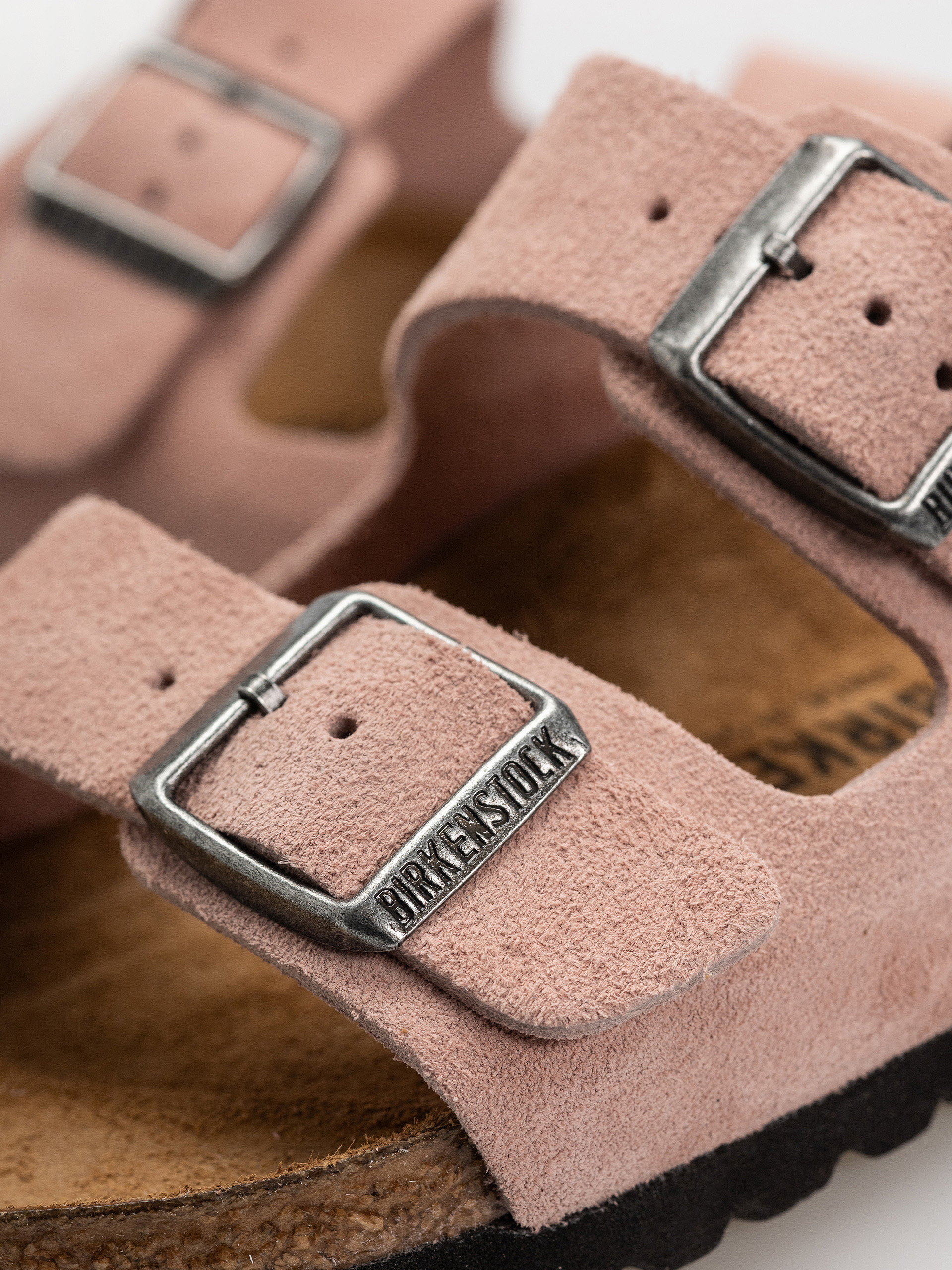 Klapki Birkenstock Arizona Suede Leather Narrow (pink clay)