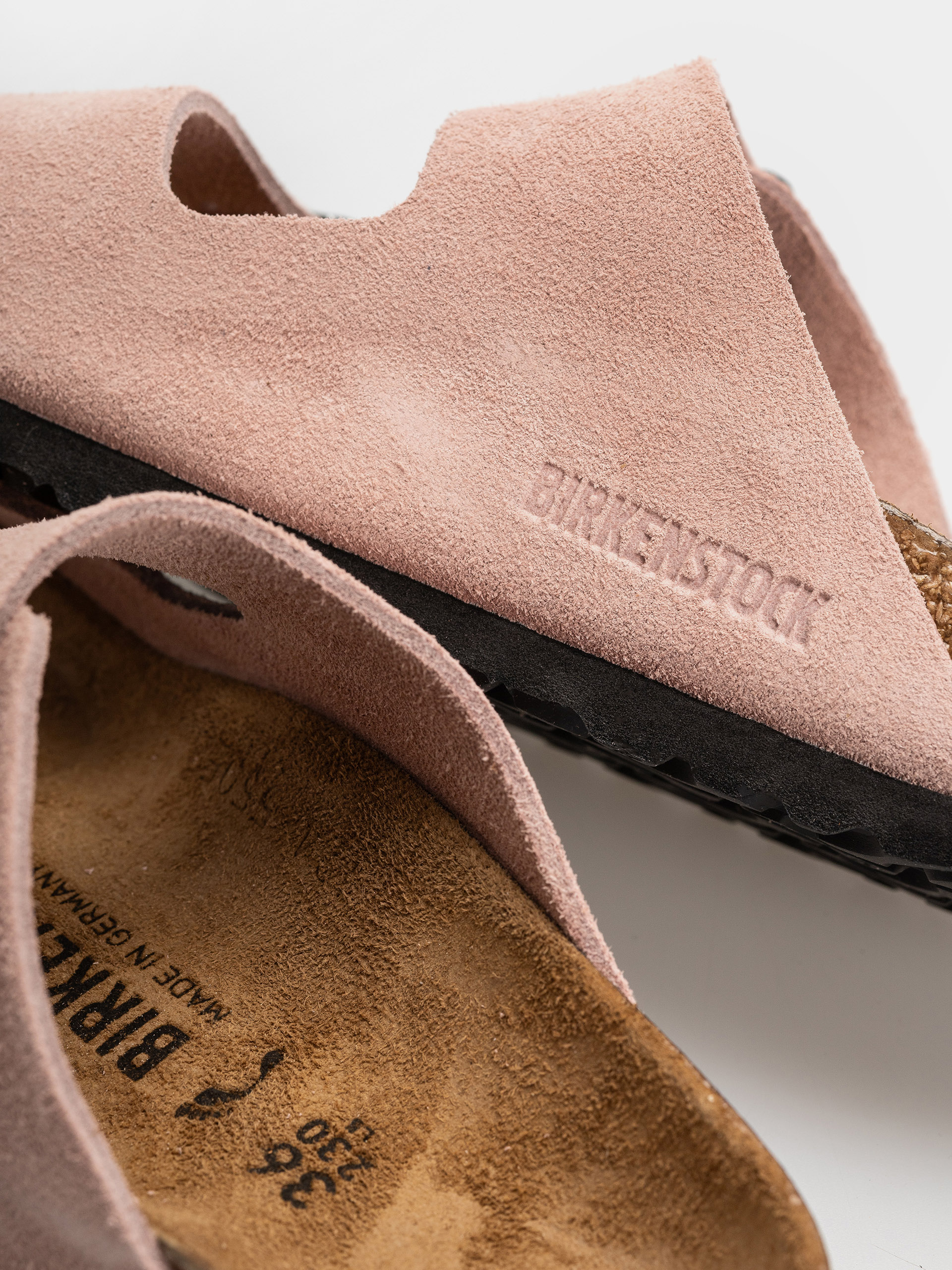 Klapki Birkenstock Arizona Suede Leather Narrow (pink clay)