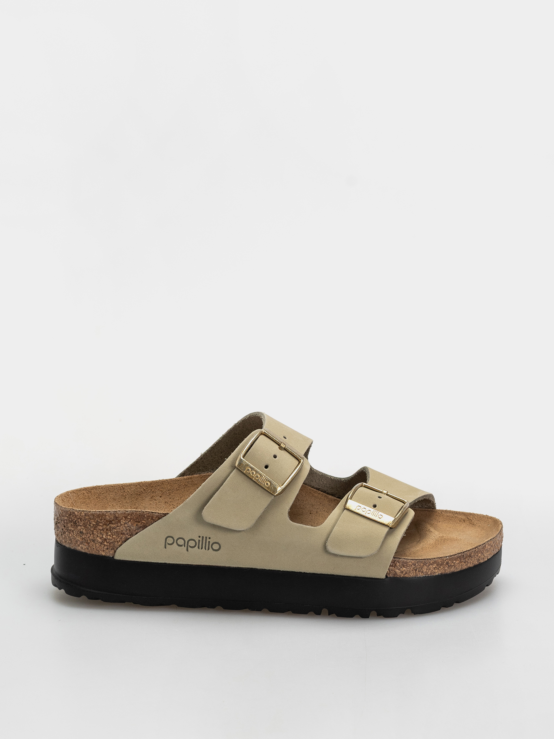 Klapki Birkenstock Arizona Flex Platform Nubuck Leather Narrow Wmn (eucalyptus)