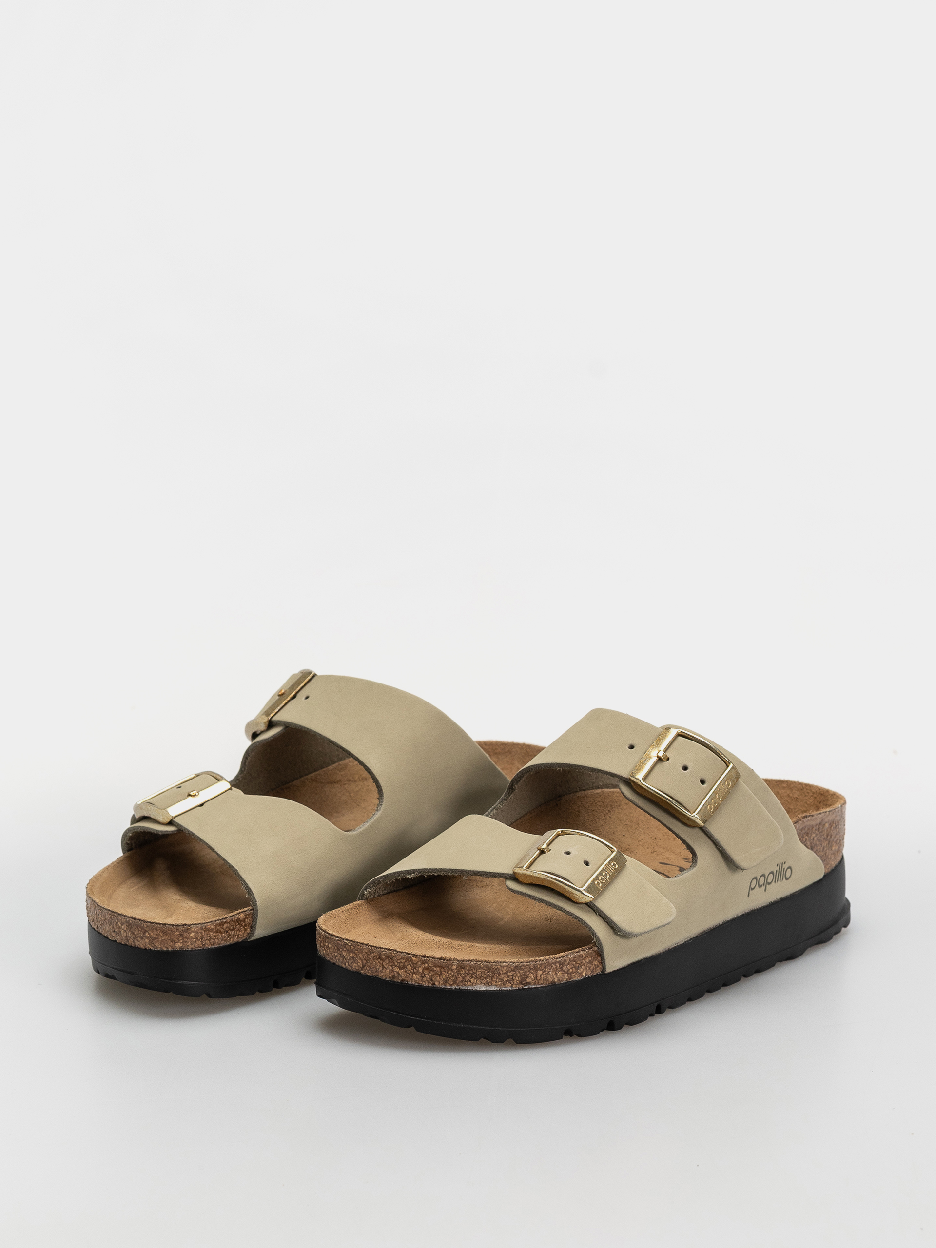 Klapki Birkenstock Arizona Flex Platform Nubuck Leather Narrow Wmn (eucalyptus)