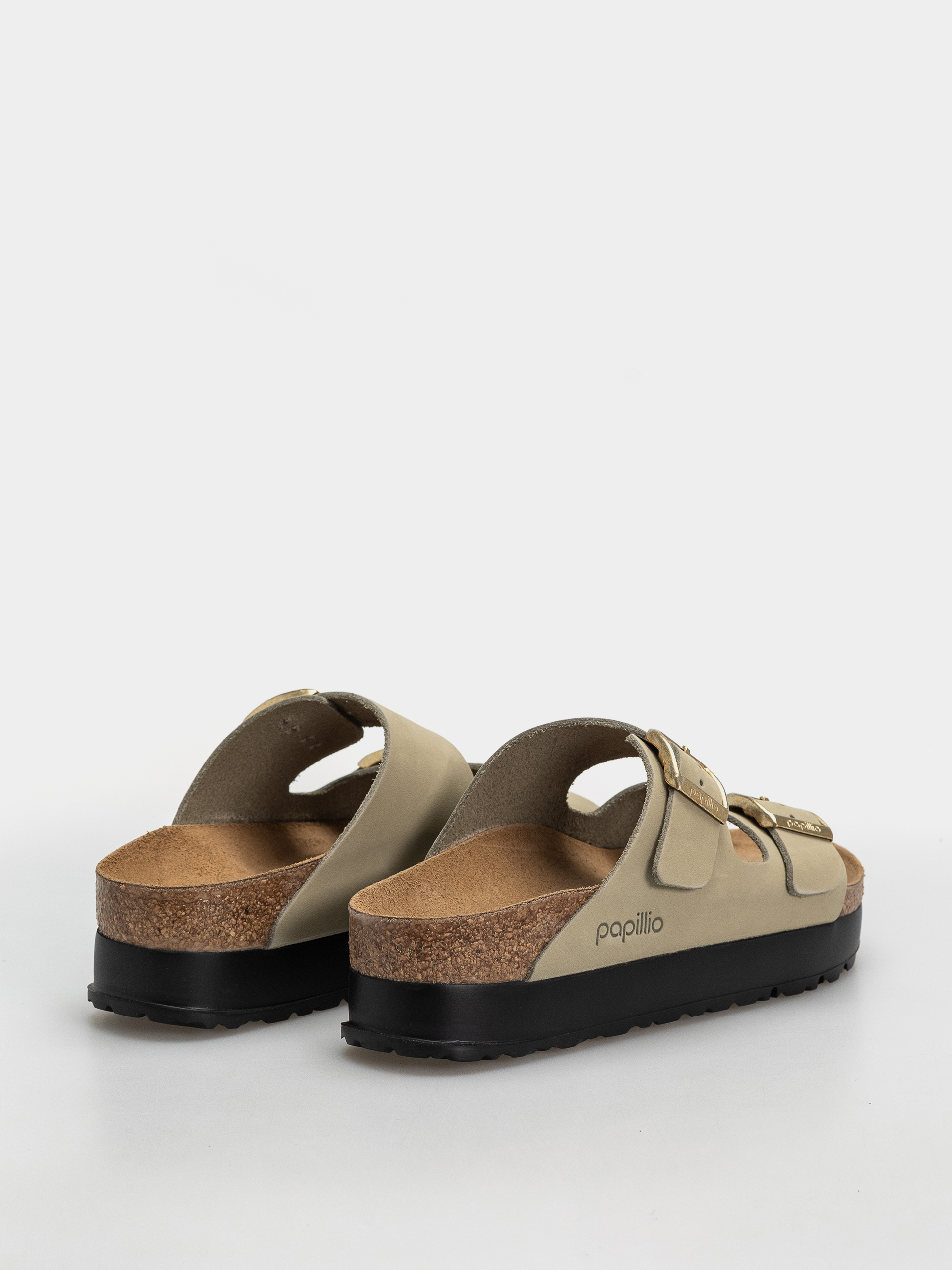 Klapki Birkenstock Arizona Flex Platform Nubuck Leather Narrow Wmn (eucalyptus)