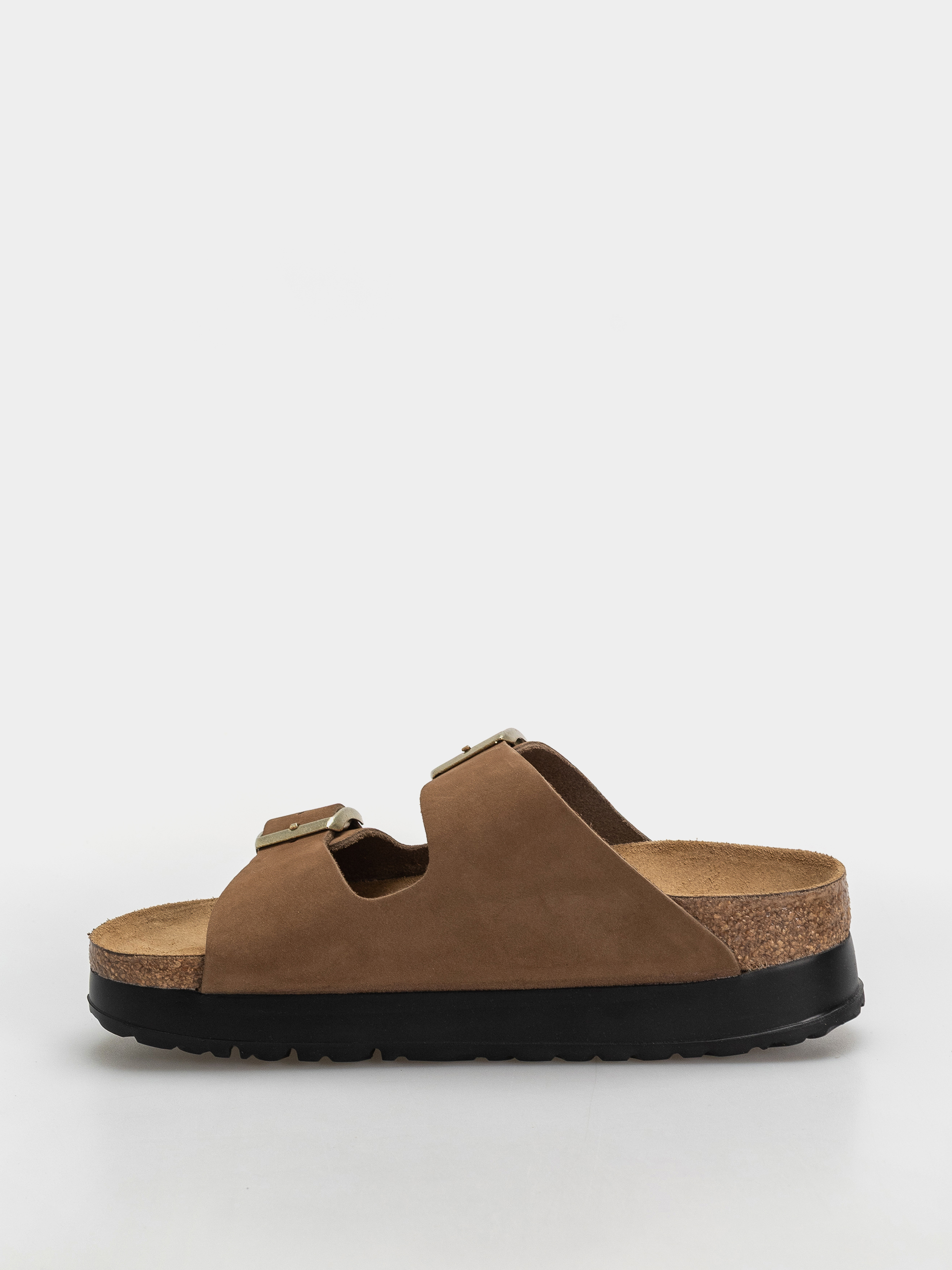 Klapki Birkenstock Arizona Flex Platform Nubuck Leather Narrow Wmn (dark tea)
