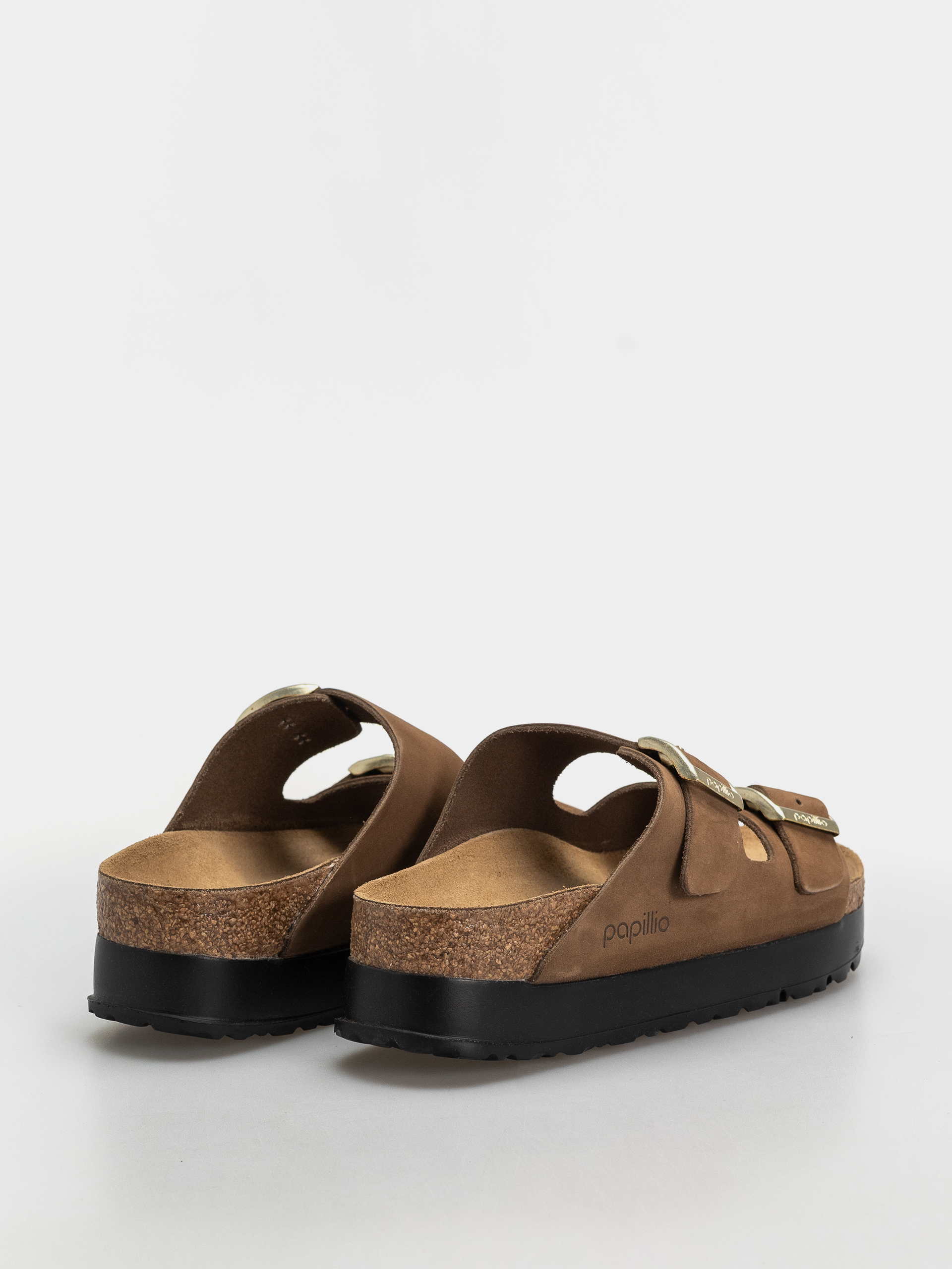 Klapki Birkenstock Arizona Flex Platform Nubuck Leather Narrow Wmn (dark tea)
