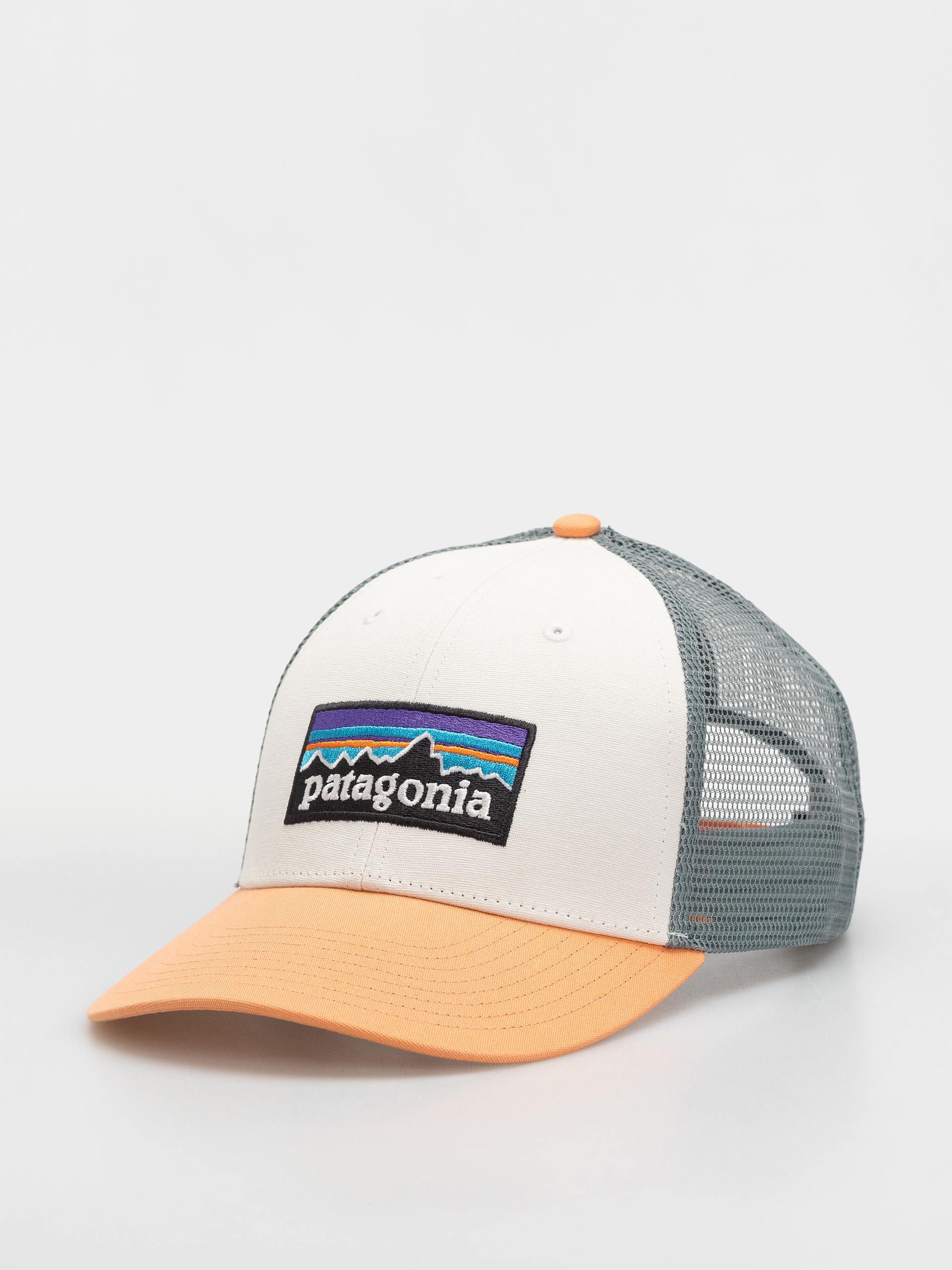 Czapka z daszkiem Patagonia P 6 Logo LoPro Trucker (white w/peach sherbet)