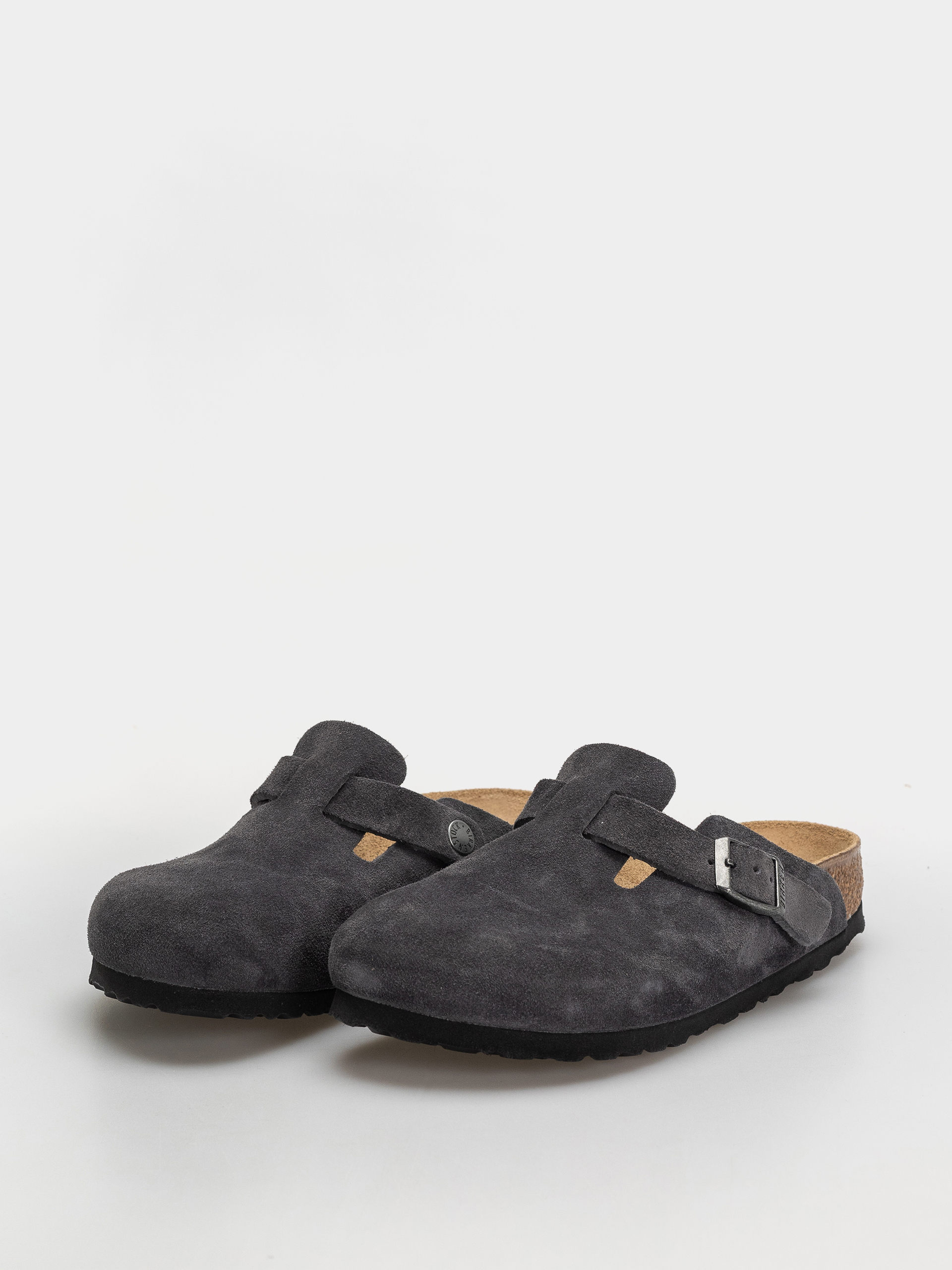 Klapki Birkenstock Boston Suede Leather Narrow (charcoal)