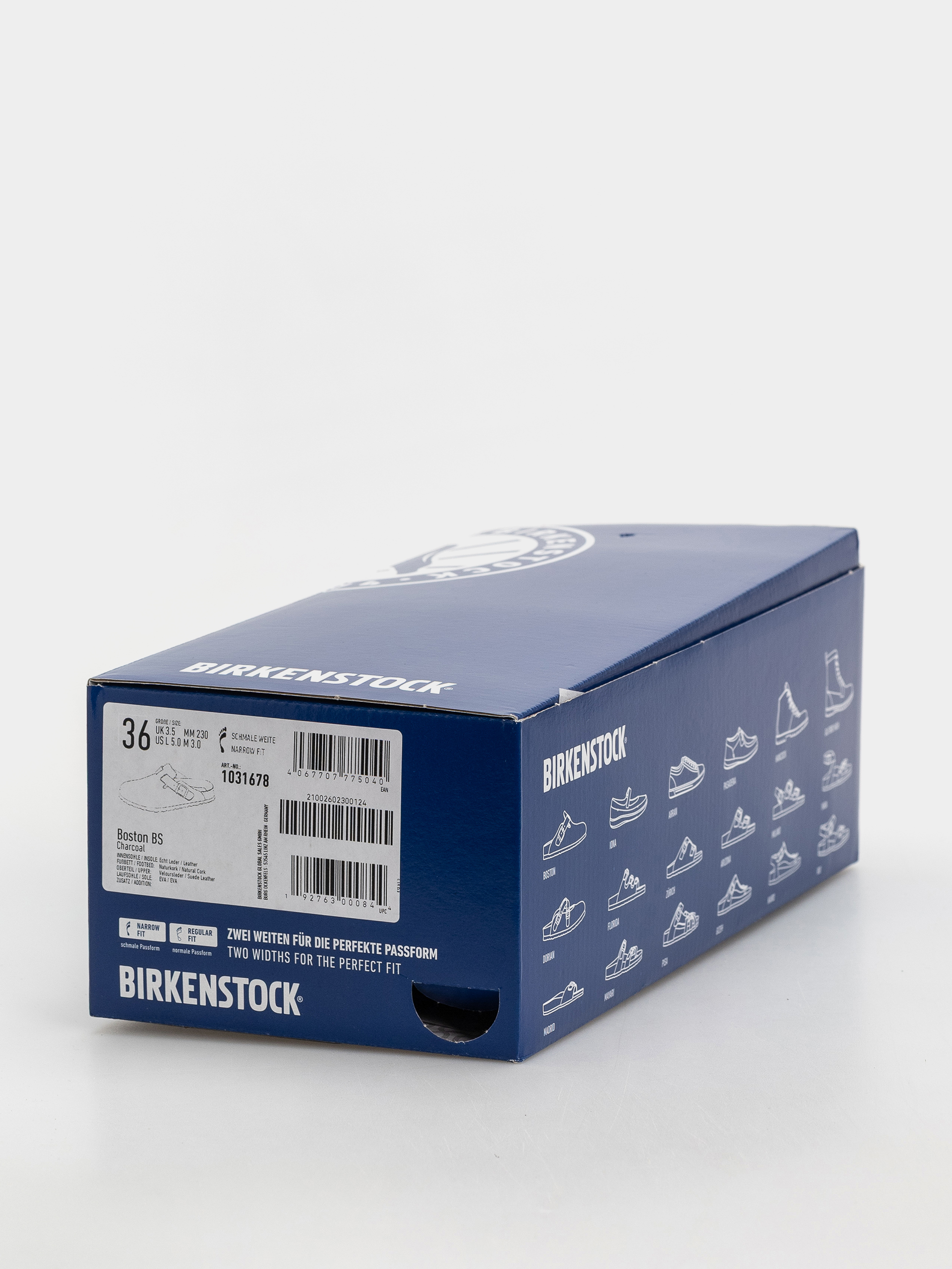 Klapki Birkenstock Boston Suede Leather Narrow (charcoal)