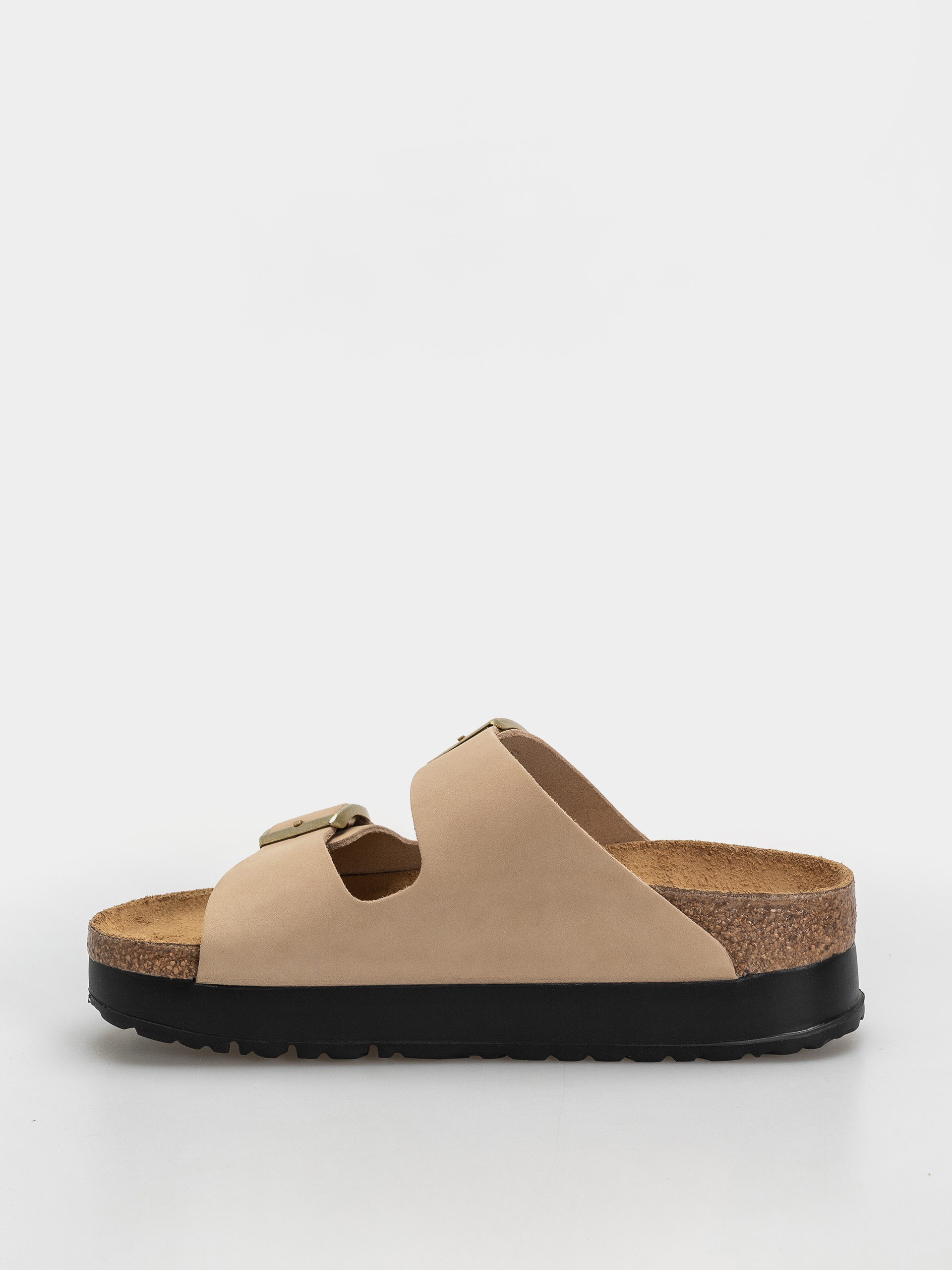 Klapki Birkenstock Arizona Flex Platform Nubuck Leather Narrow Wmn (sandcastle)