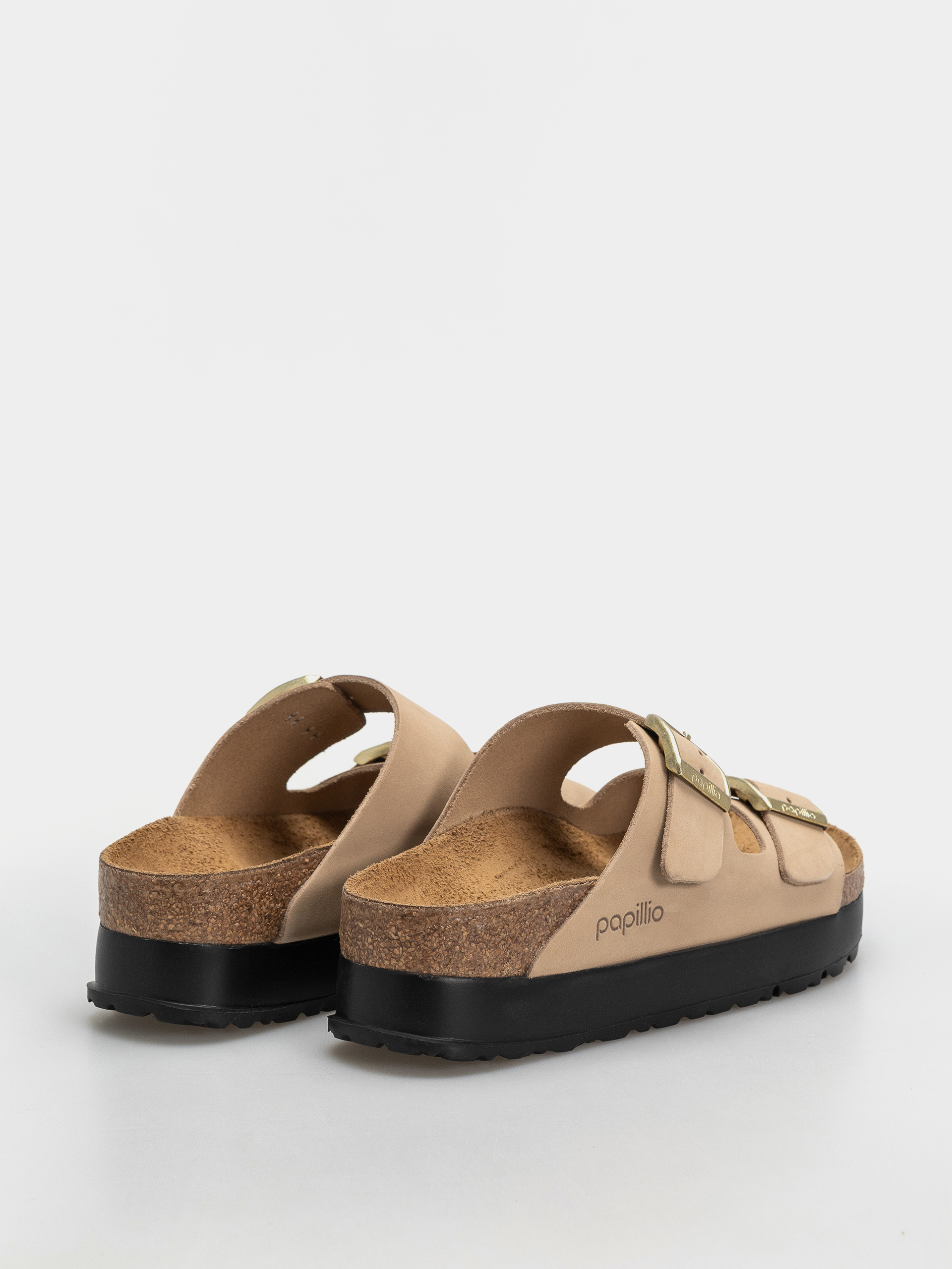 Klapki Birkenstock Arizona Flex Platform Nubuck Leather Narrow Wmn (sandcastle)
