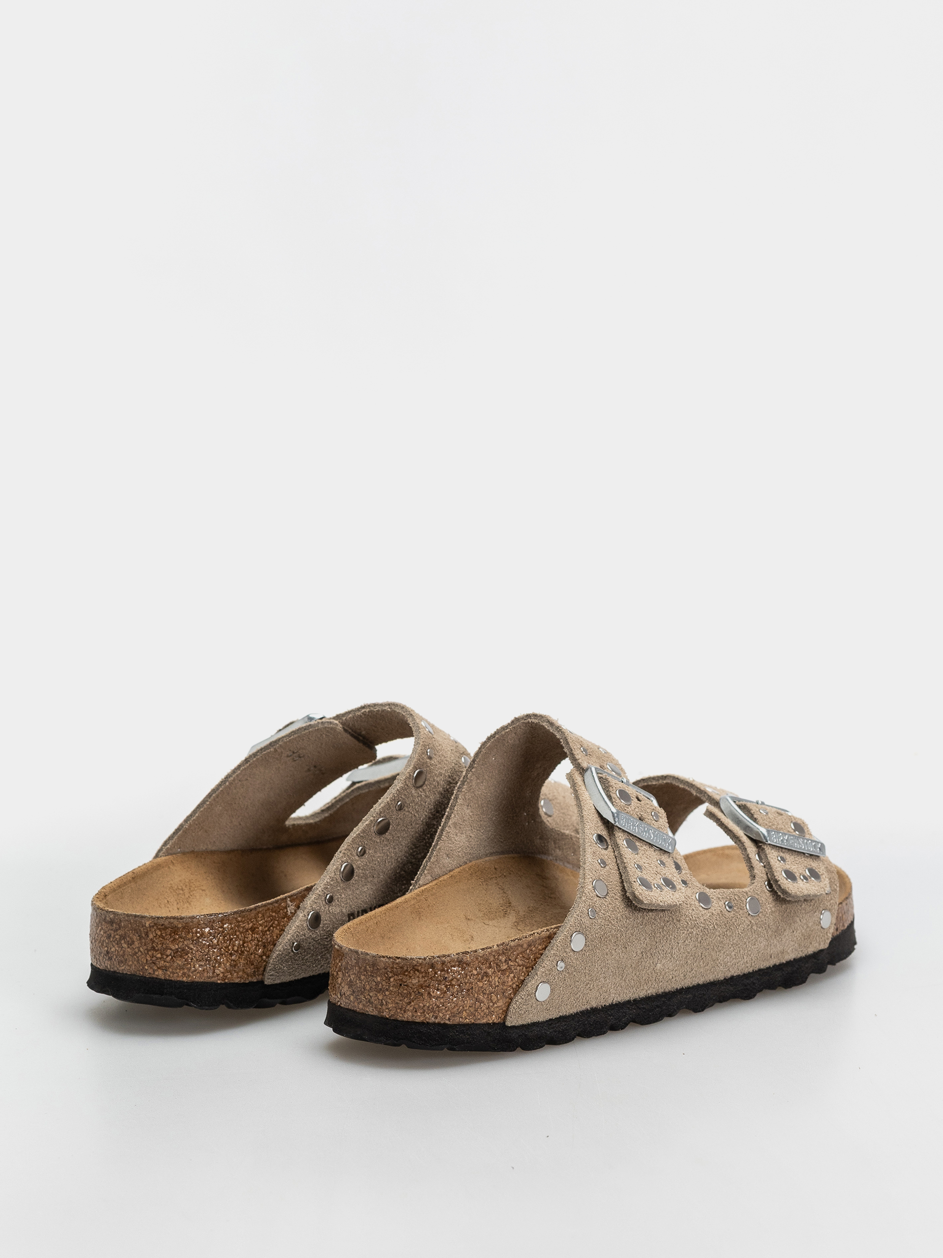 Klapki Birkenstock Arizona Rivets Suede Leather Narrow Wmn (taupe)