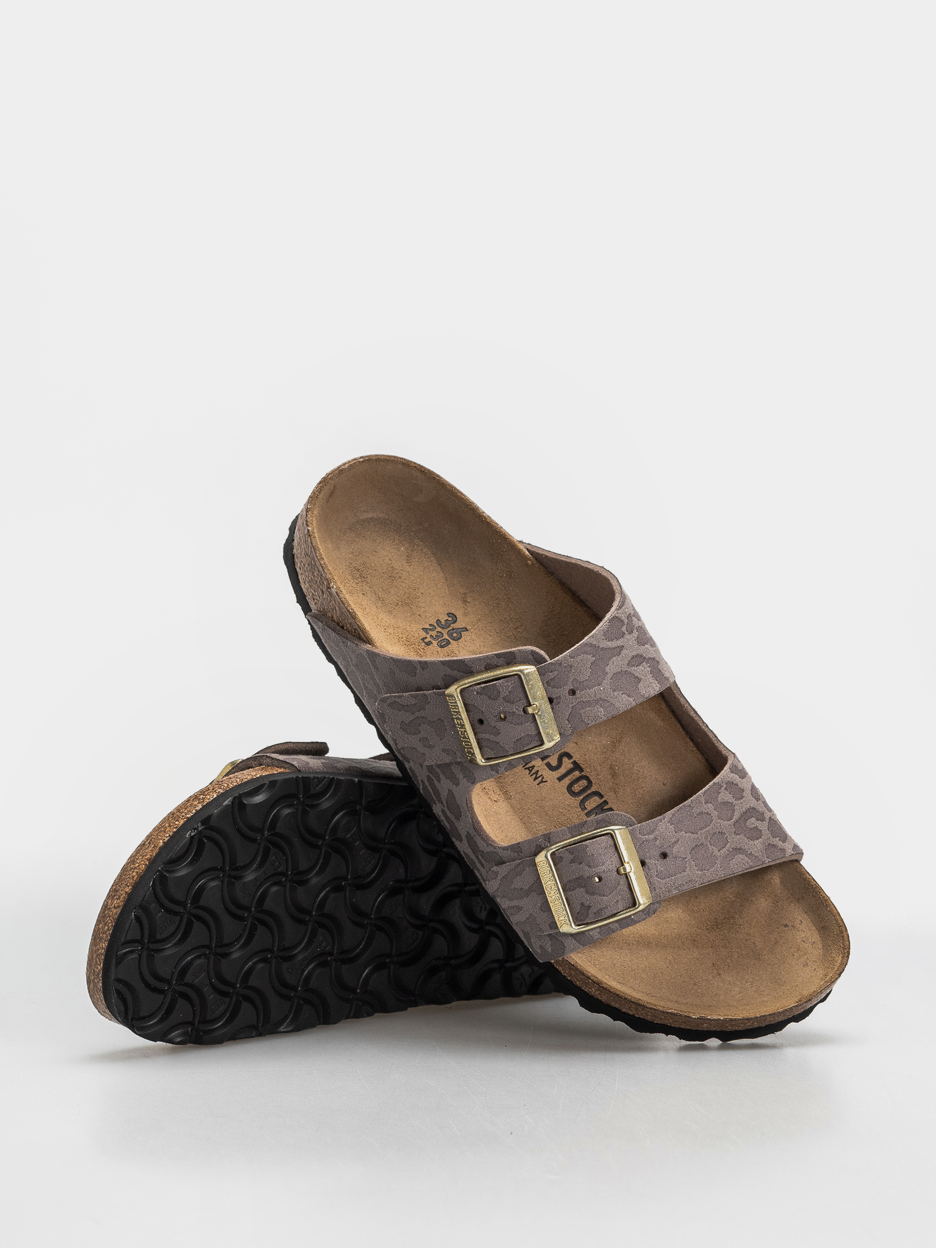 Klapki Birkenstock Arizona Synthetics Narrow Wmn (syn leo grey taupe)