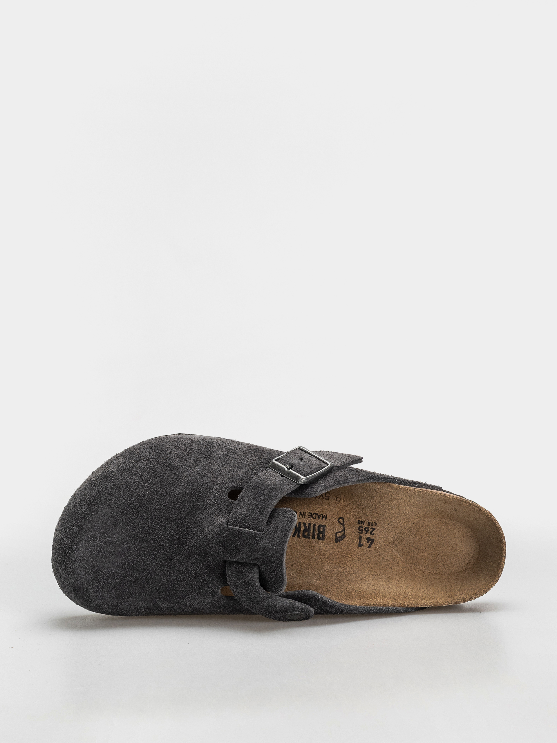 Klapki Birkenstock Boston Suede Leather Regular (charcoal)