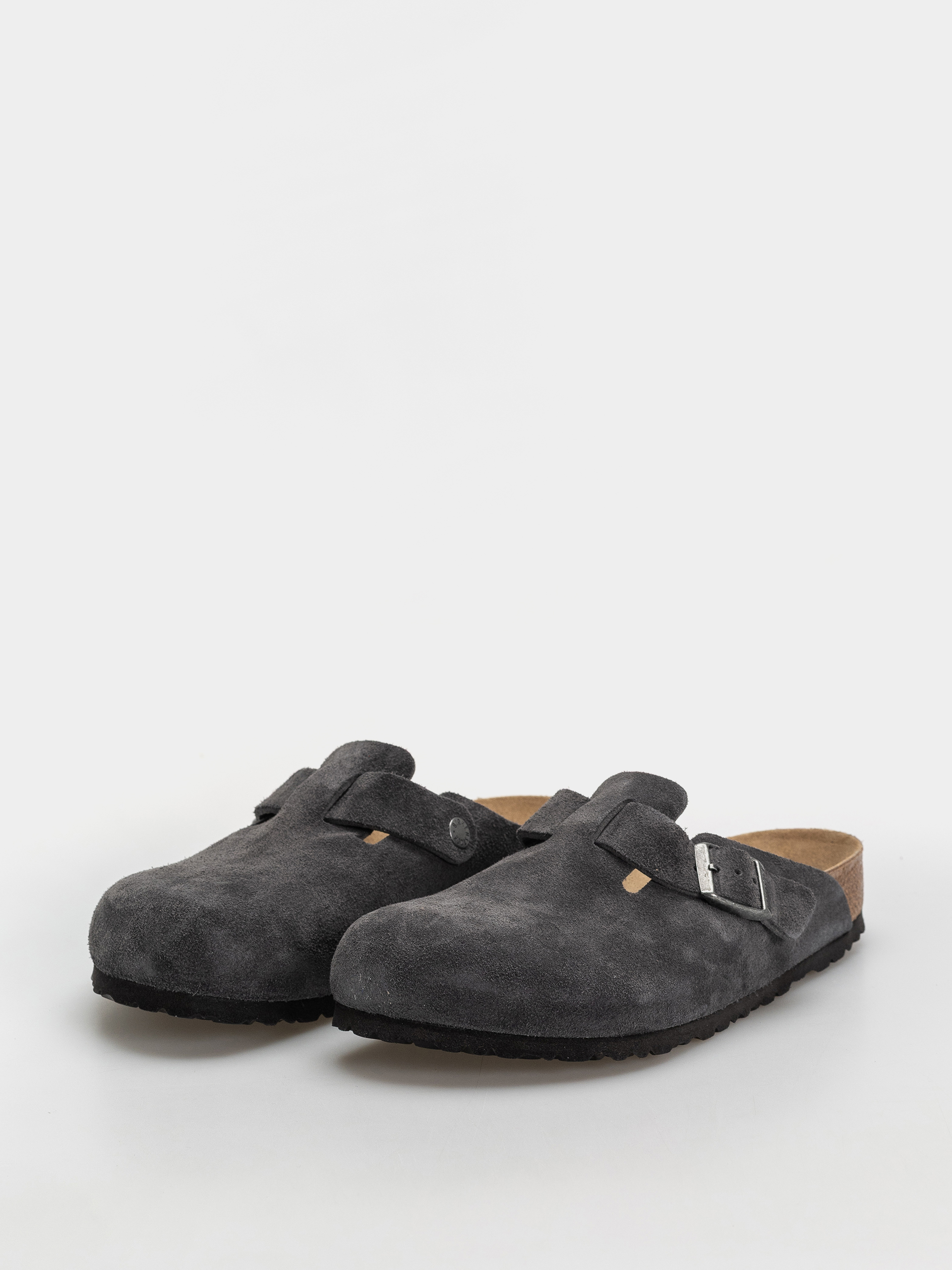 Klapki Birkenstock Boston Suede Leather Regular (charcoal)