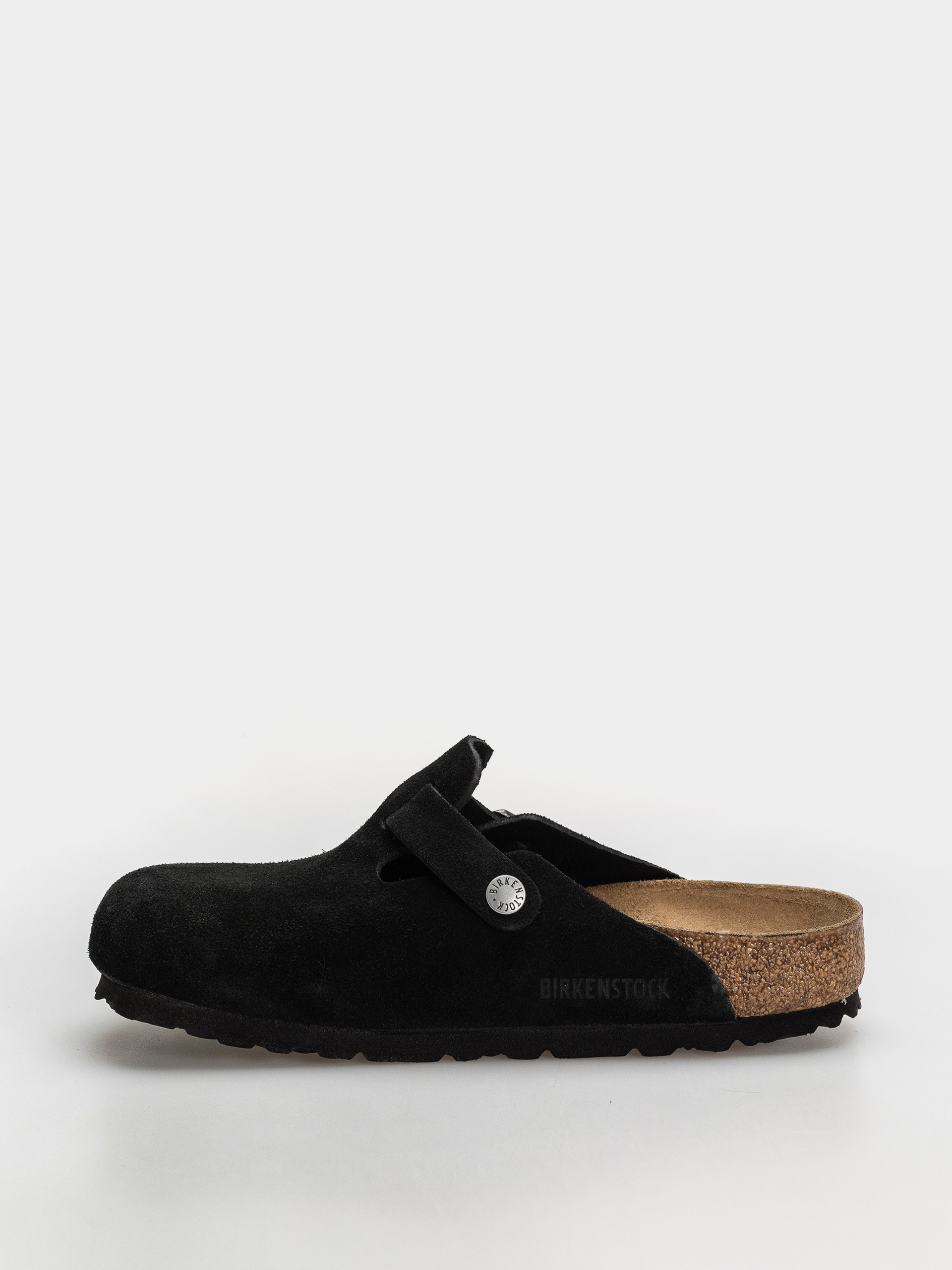 Klapki Birkenstock Boston Suede Leather Regular (black)