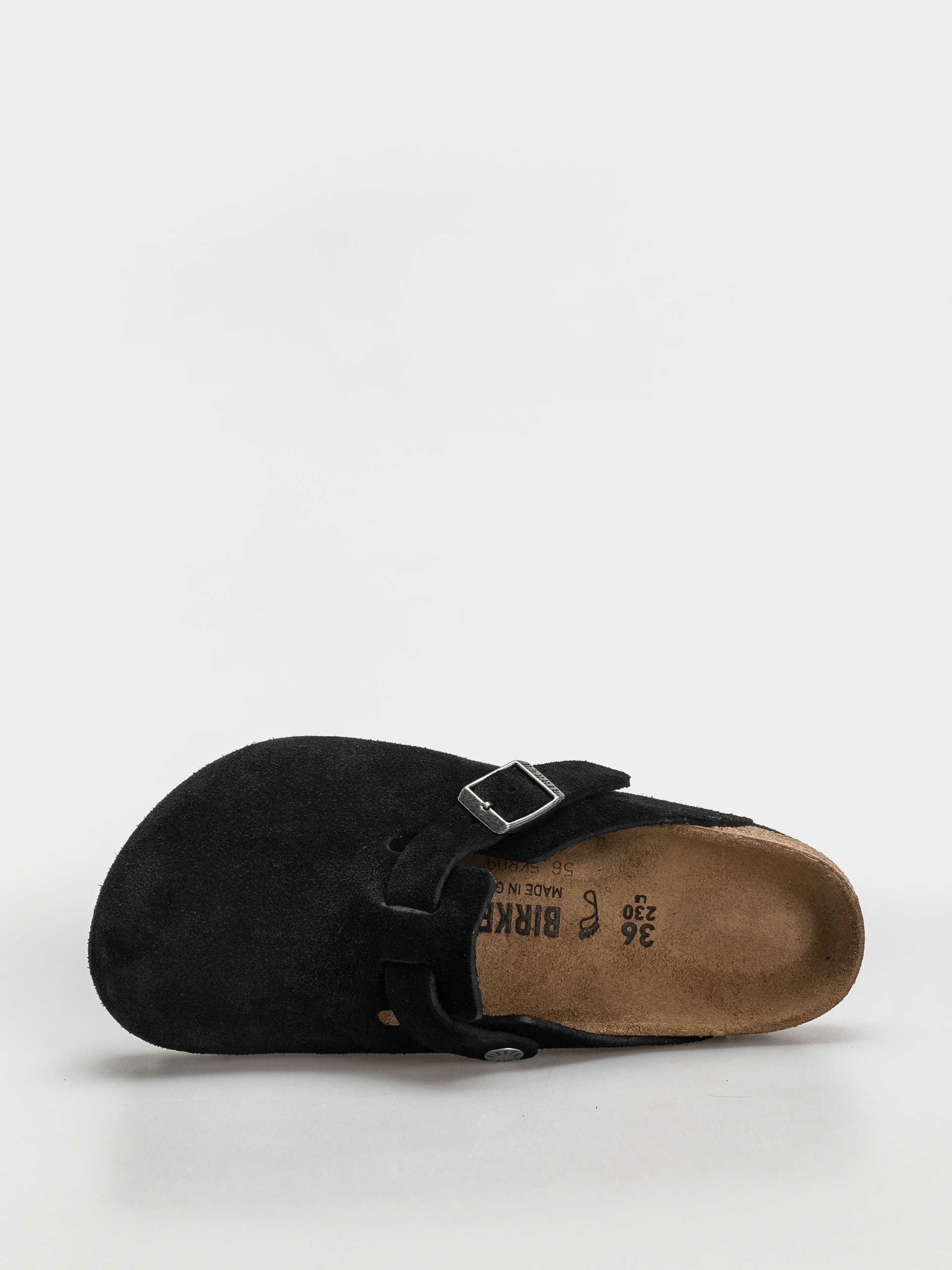 Klapki Birkenstock Boston Suede Leather Regular (black)